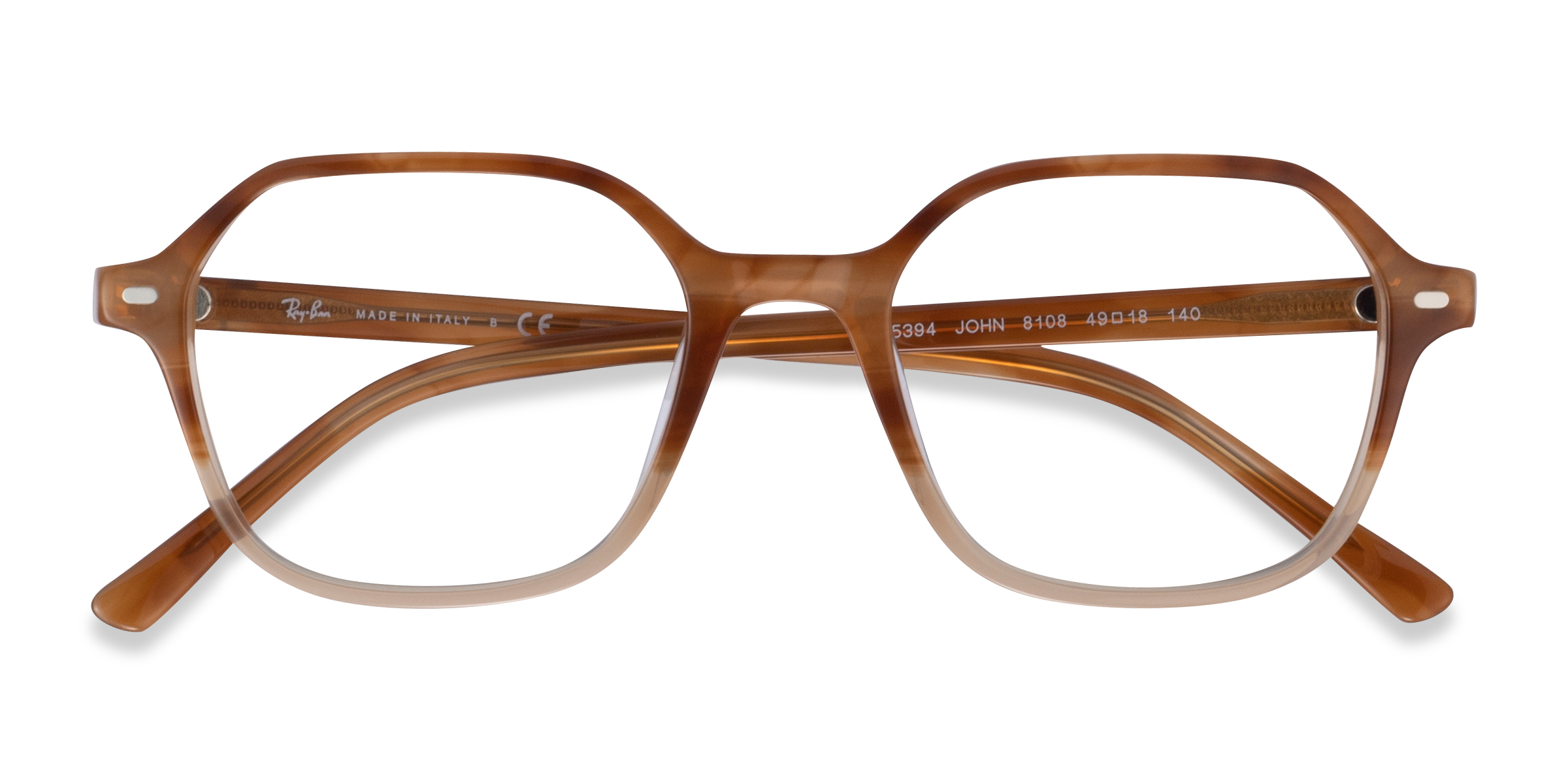 Gradient Light Brown Tortoise Ray-Ban RB5394 John -  Acétate Lunettes de vue