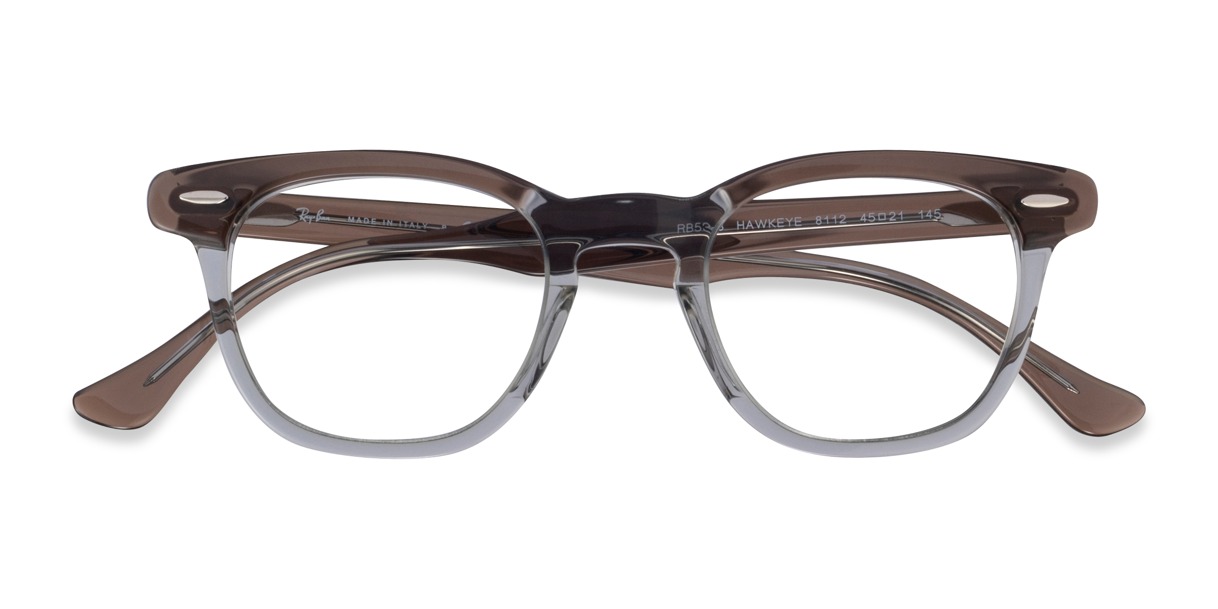 Brown On Trasparent Gray Ray-Ban RB5398 Hawkeye -  Acétate Lunettes de vue