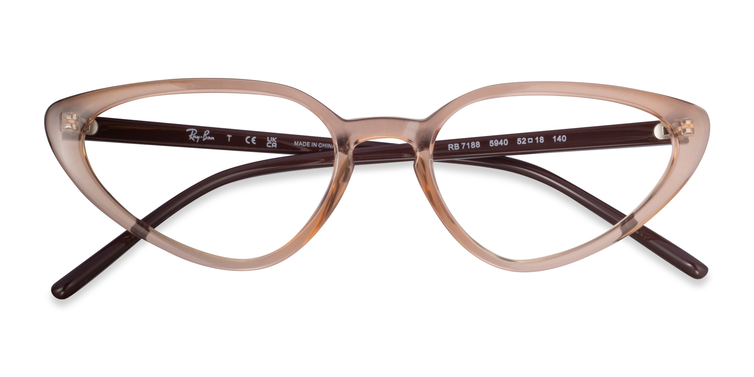 Light Brown Ray-Ban RB7188 -  Plastique Lunettes de vue
