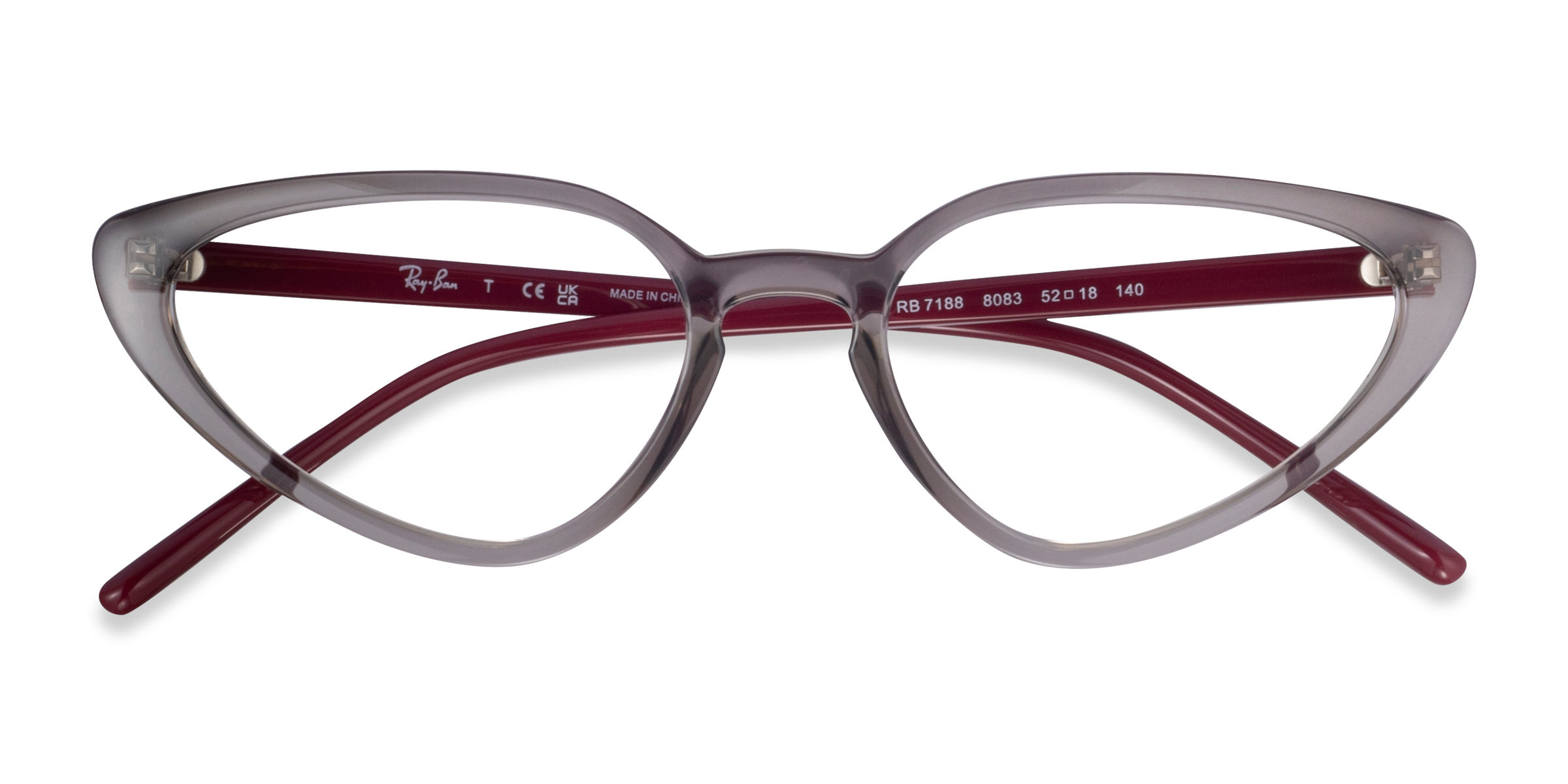 Transparent Gray Ray-Ban RB7188 -  Plastique Lunettes de vue