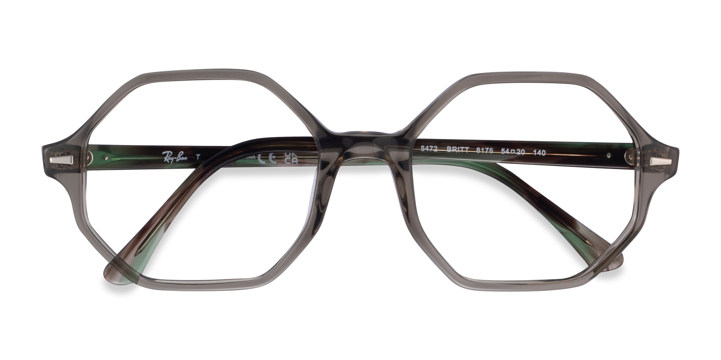 Transparent Green Ray-Ban RB5472 Britt -  Acétate Lunettes de vue