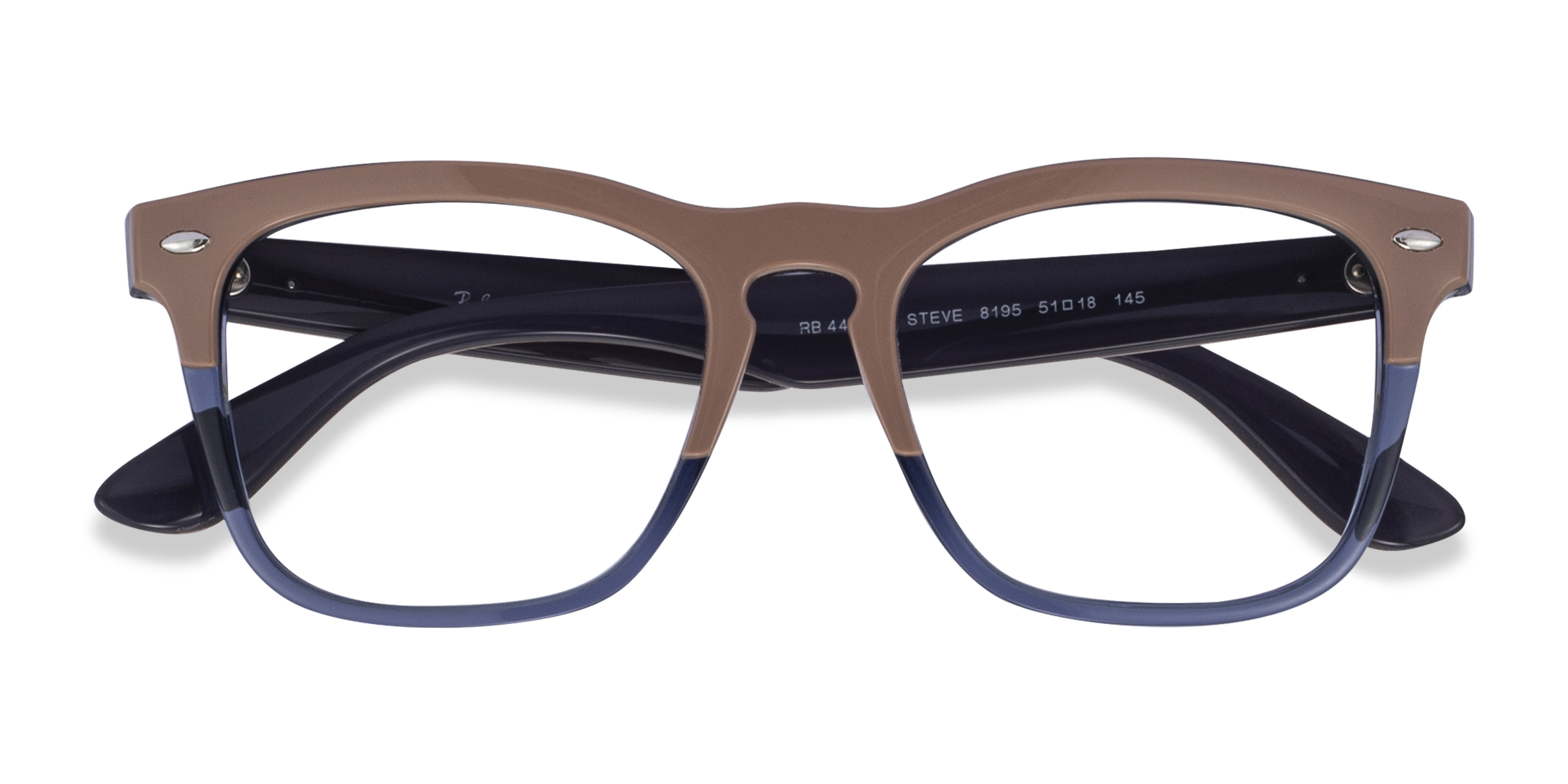 Brown Dark Blue Ray-Ban RB4487V Steve -  Plastique Lunettes de vue