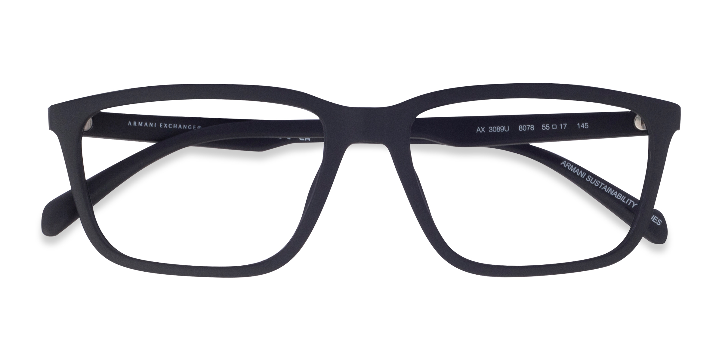 Matte Black Armani Exchange AX3089U -  Eco-friendly Lunettes de vue