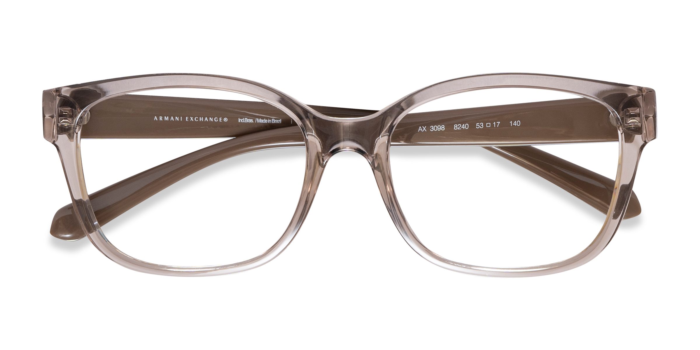 Shiny Transparent Brown Armani Exchange AX3098 - Plastique Lunettes de vue