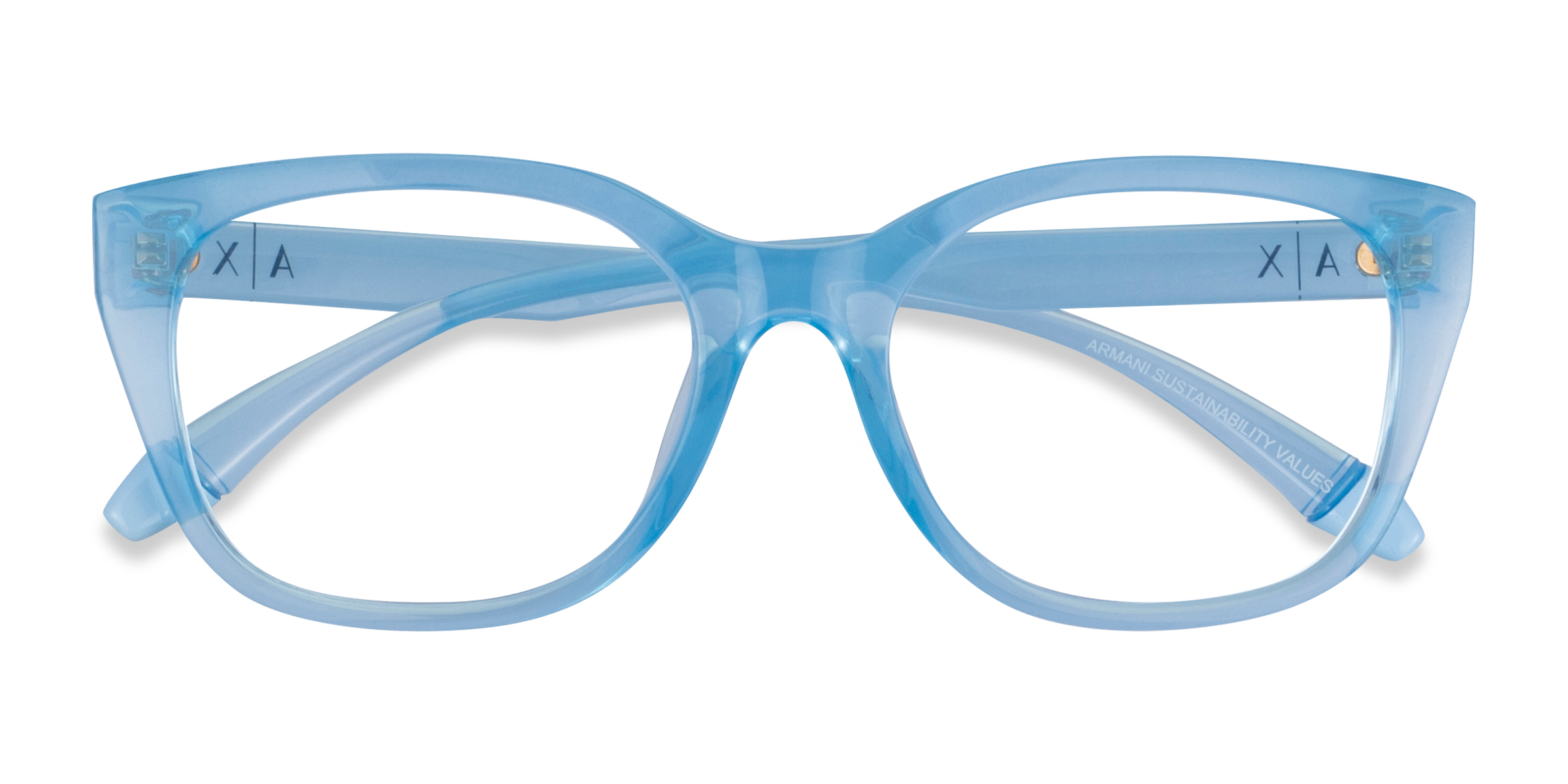 Shiny Transparent Blue Armani Exchange AX3099U -  Eco-friendly Eyeglasses