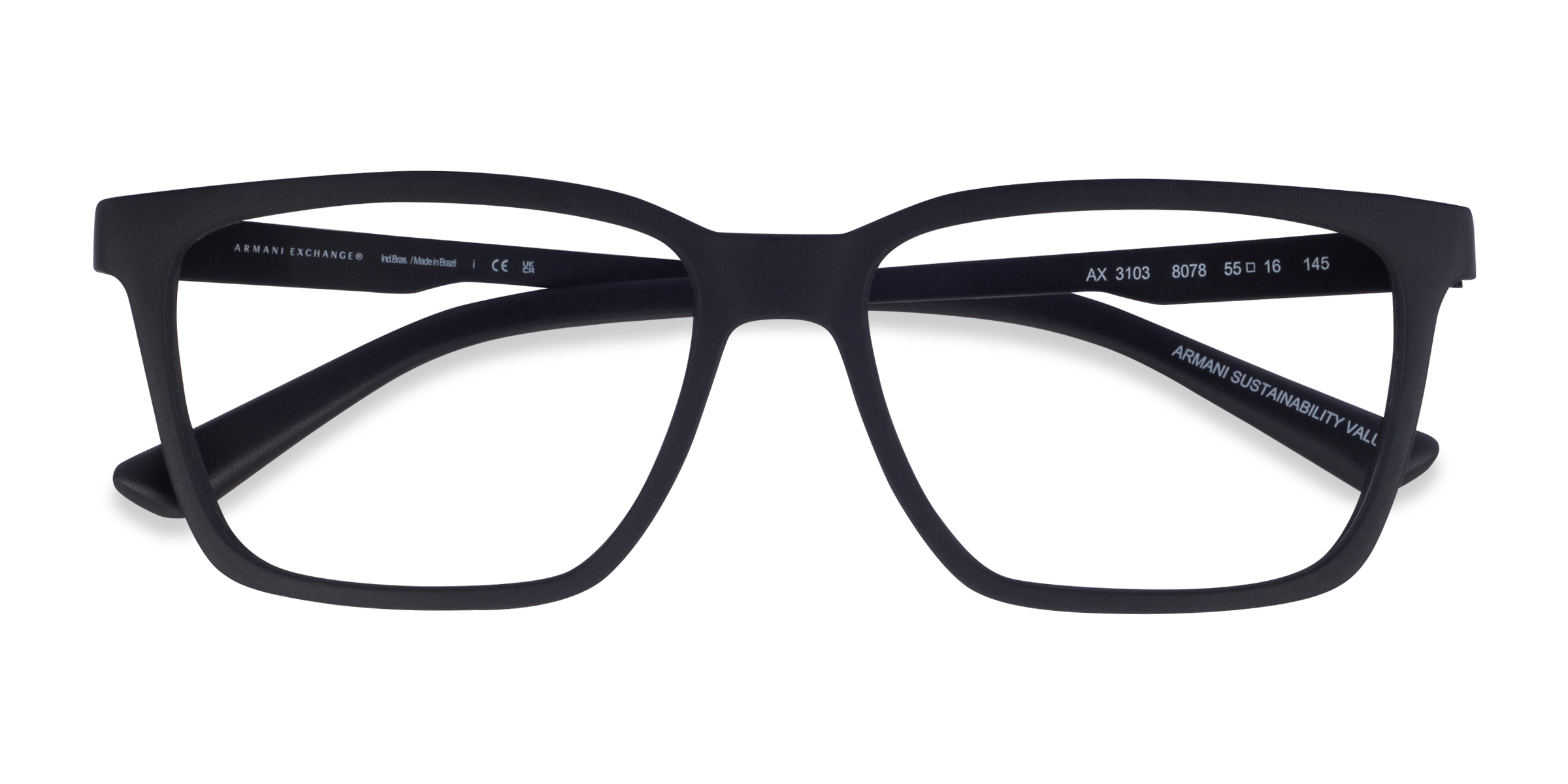 Matte Black Armani Exchange AX3103 -  Plastique Lunettes de vue
