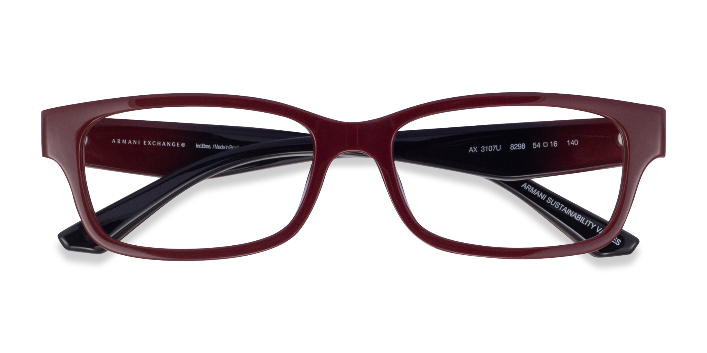 Dark Red Armani Exchange AX3107U -  Plastique Lunettes de vue