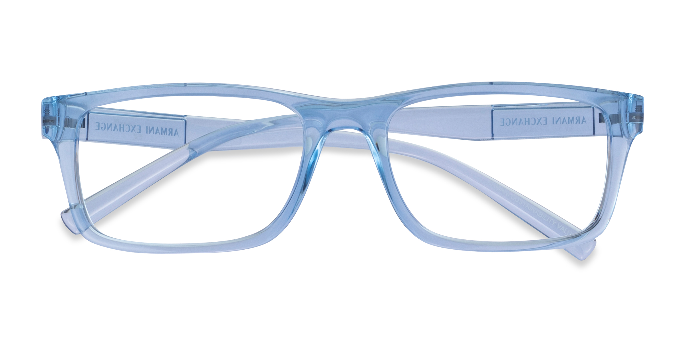 Shiny Transparent Blue Armani Exchange AX3115 -  Eco-friendly Eyeglasses