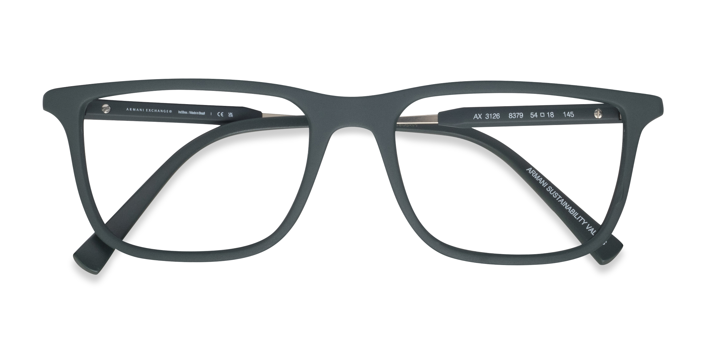Vert Mat Armani Exchange AX3126 -  Plastique Lunettes de vue