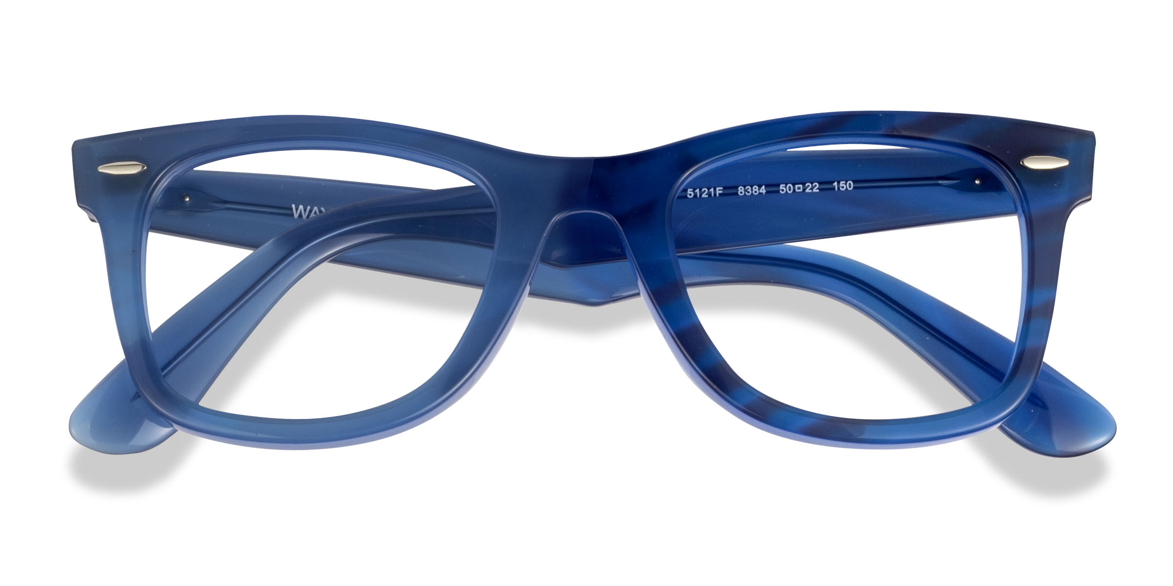 Photo Striped Blue Ray-Ban RB5121F Wayfarer Change -  Acetate Eyeglasses