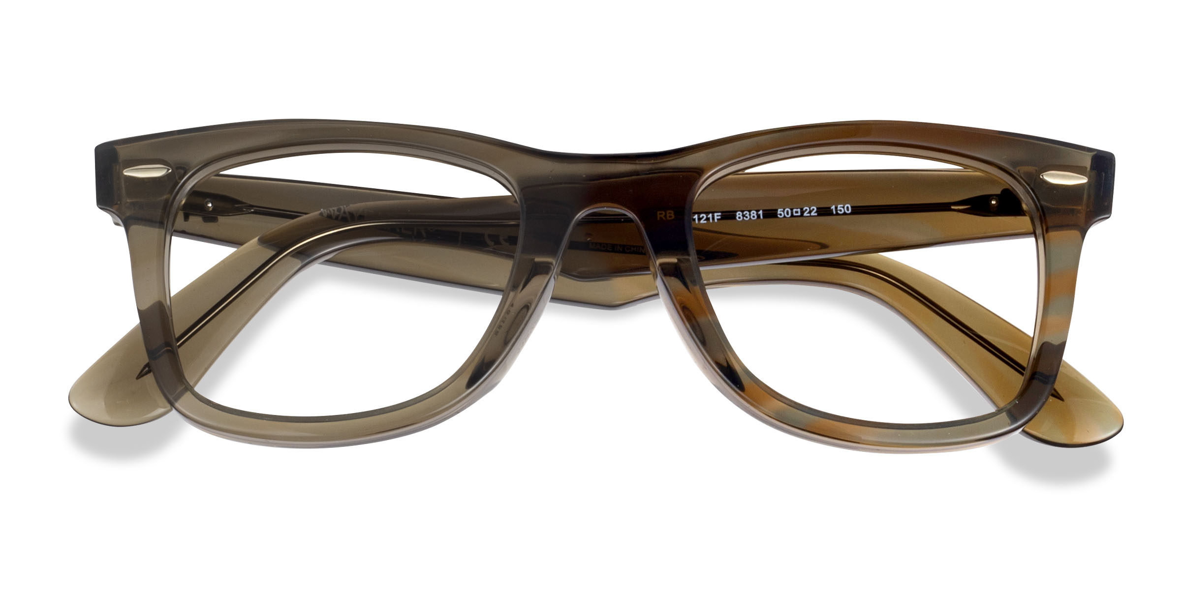 Photo Striped Gray Ray-Ban RB5121F Wayfarer Change -  Acétate Lunettes de vue