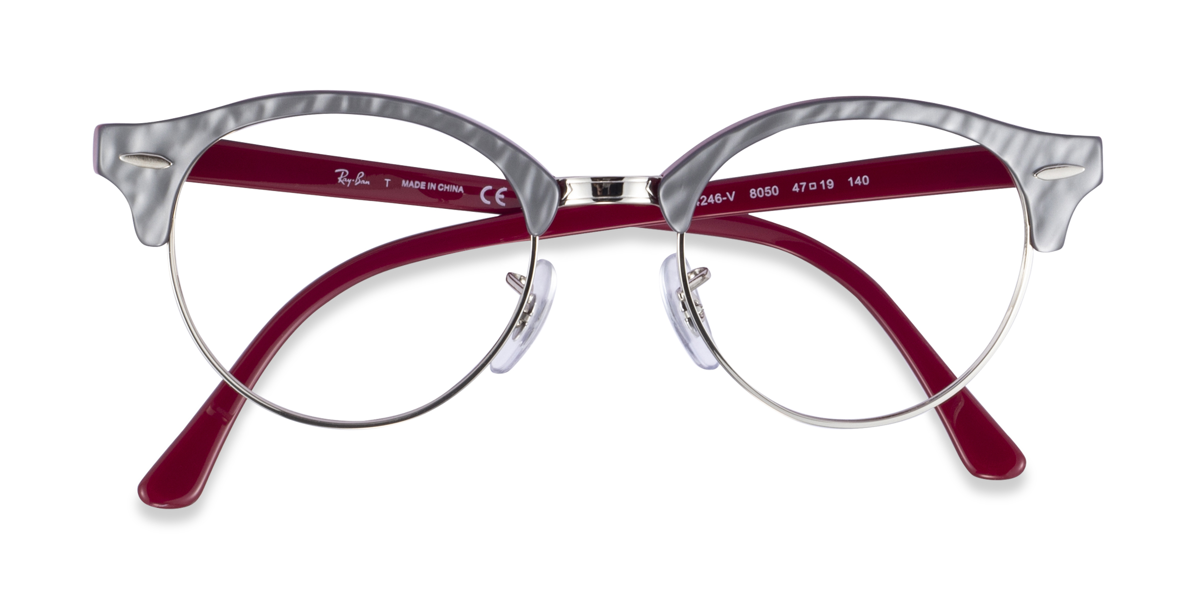 Wrinkled Gray On Bordeaux Ray-Ban RB4246V - Métal Lunettes de vue