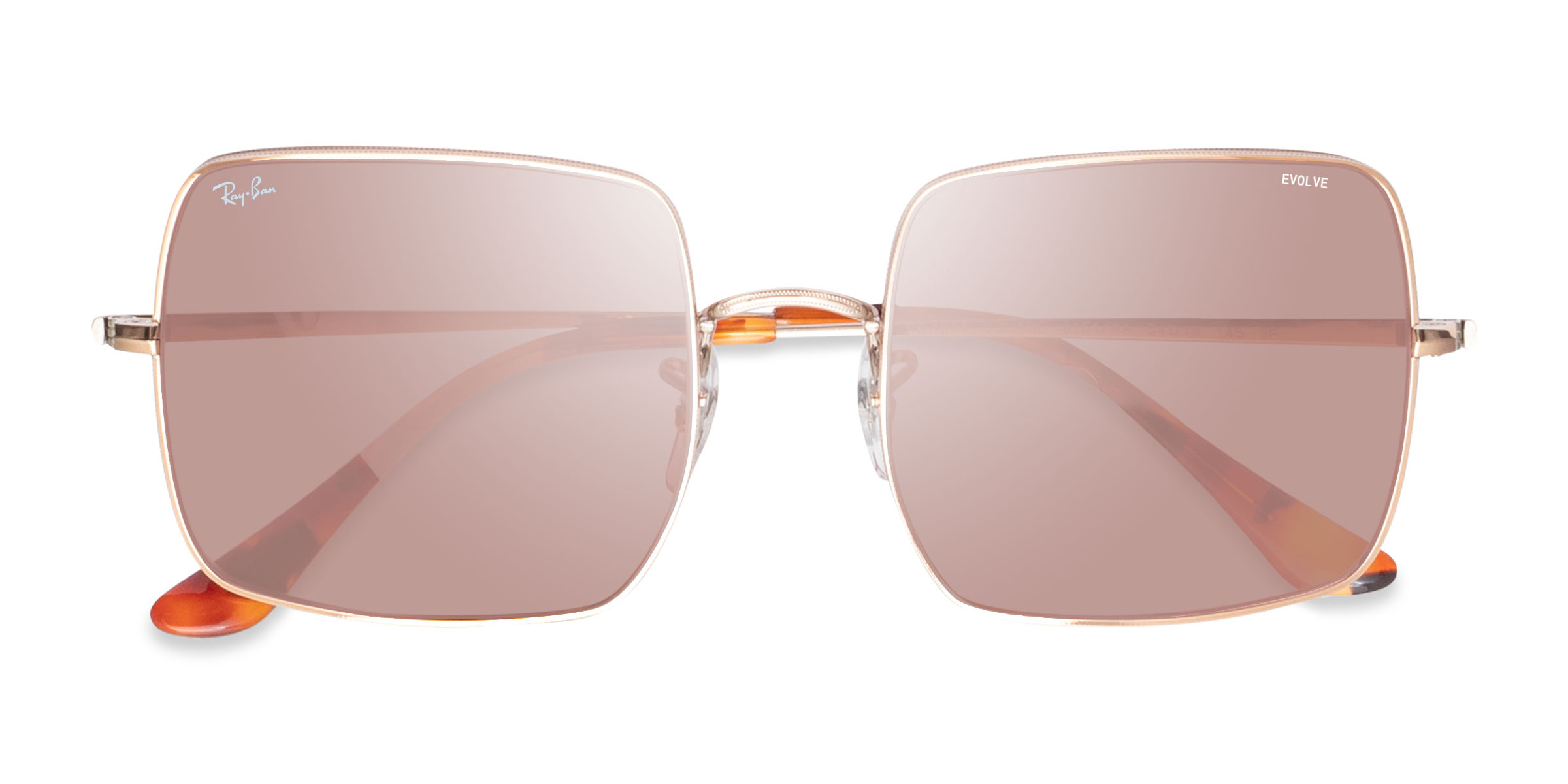 Shiny Rose Gold Ray-Ban RB1971 -  Metal Sunglasses