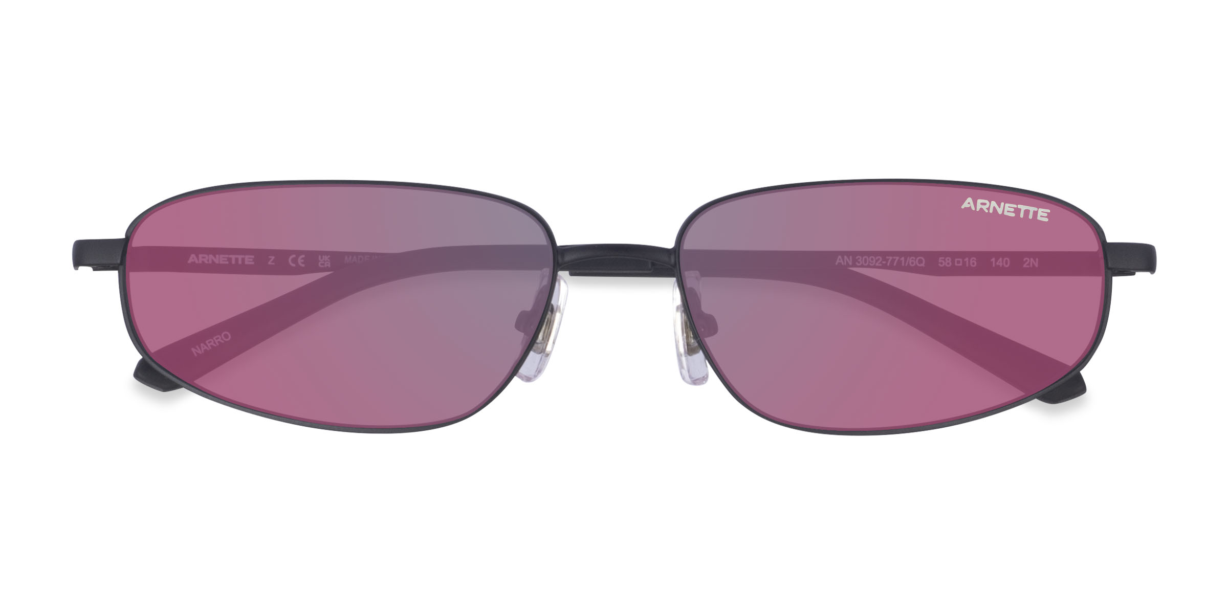 Noir ARNETTE Narro -  Métal Lunettes de soleil