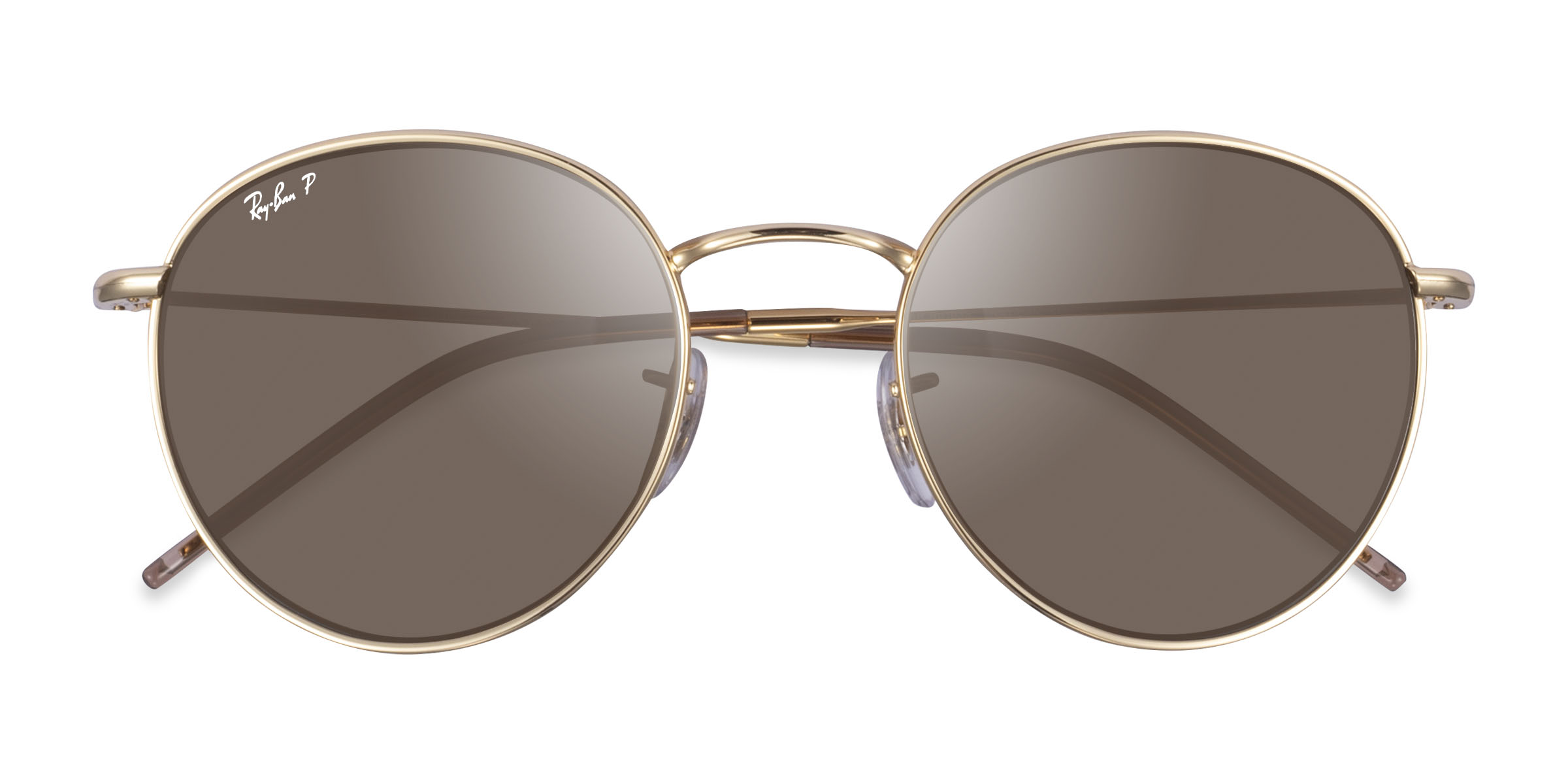Gold Ray-Ban Round Reverse -  Metal Sunglasses