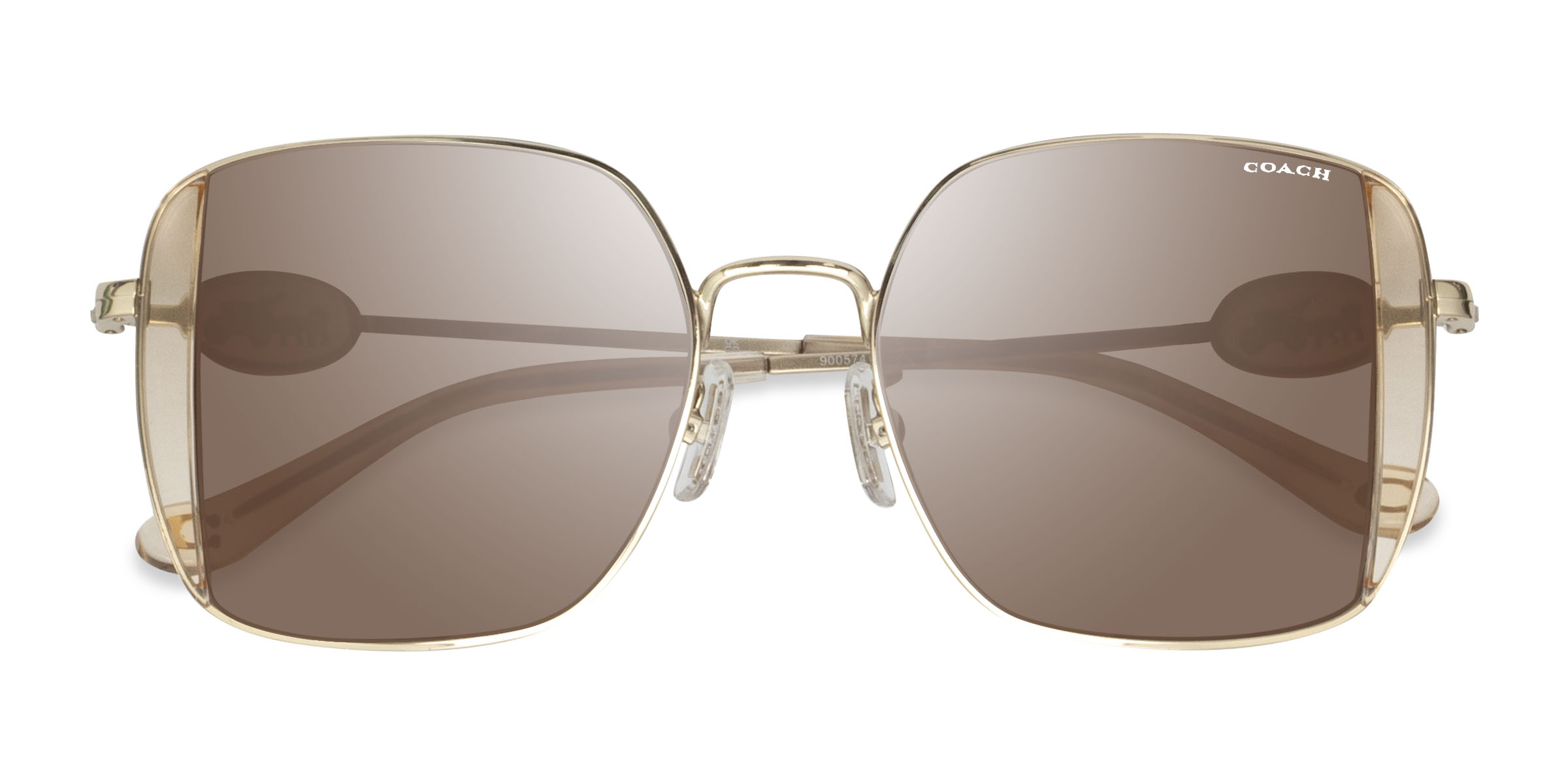 Shiny Light Gold Coach HC7177B CAD72 -  Metal Sunglasses