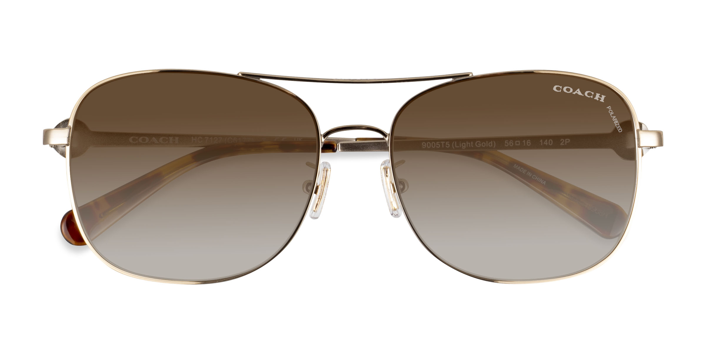 Light Gold Coach HC7127 C6177 -  Metal Sunglasses