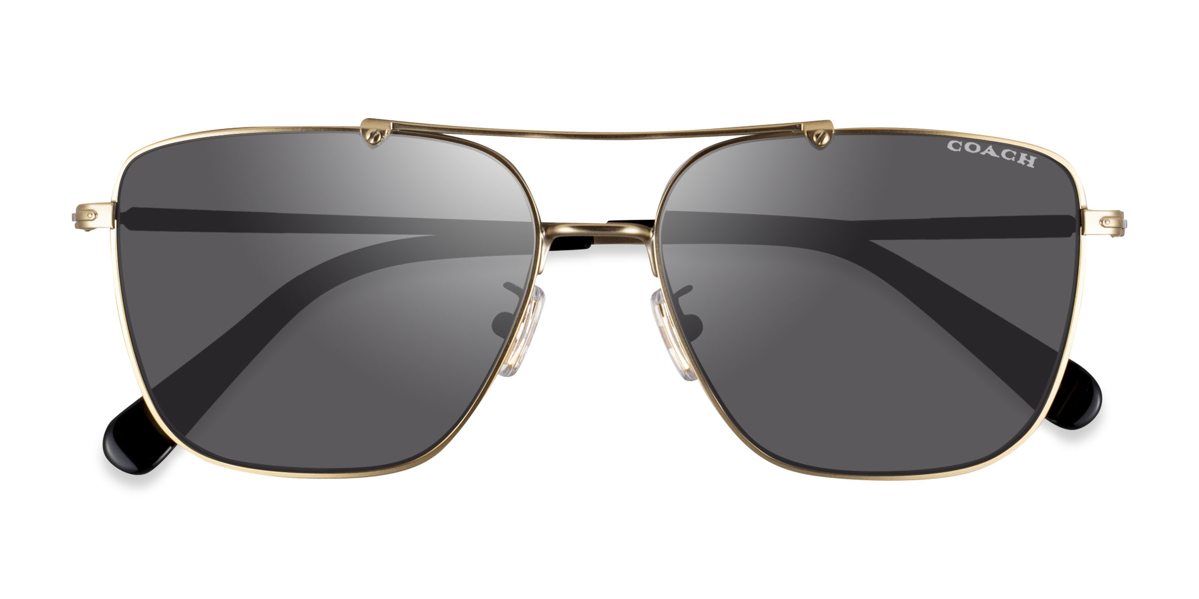 Satin Light Gold Coach HC7137 CA576 -  Metal Sunglasses