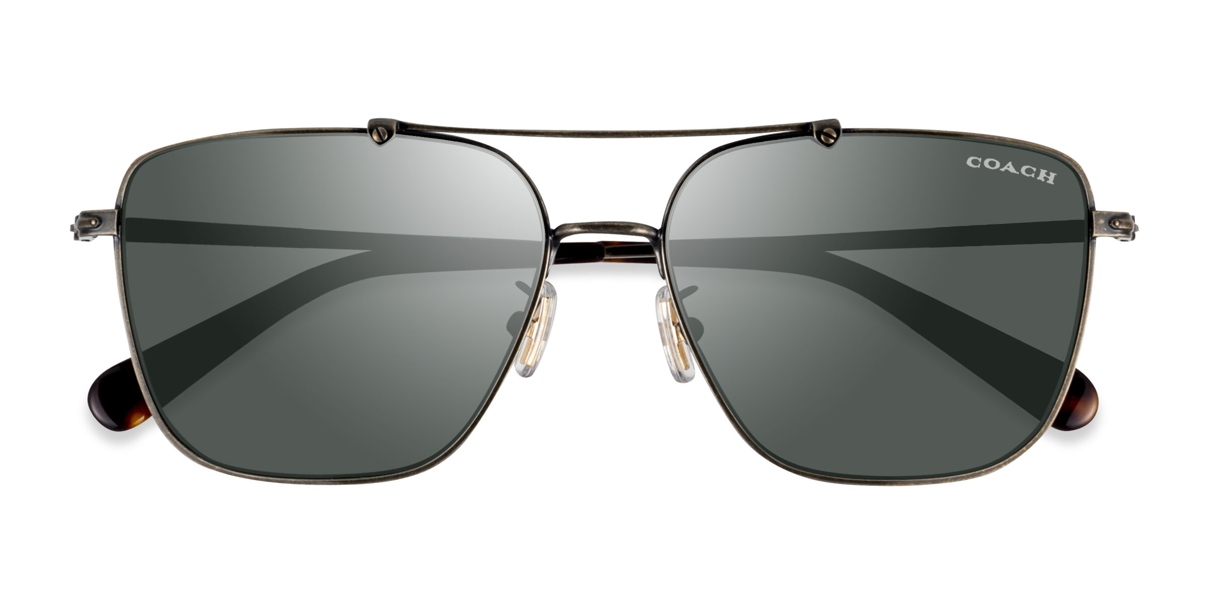 Antique Gold Coach HC7137 CA576 - Metal Sunglasses