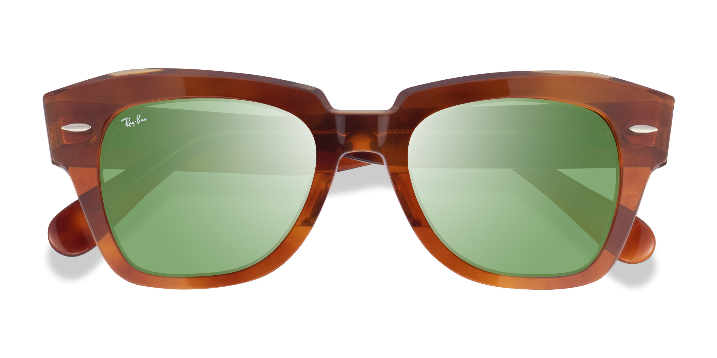 Havana On Transparent Beige Ray-Ban State Street -  Acétate Lunettes de soleil