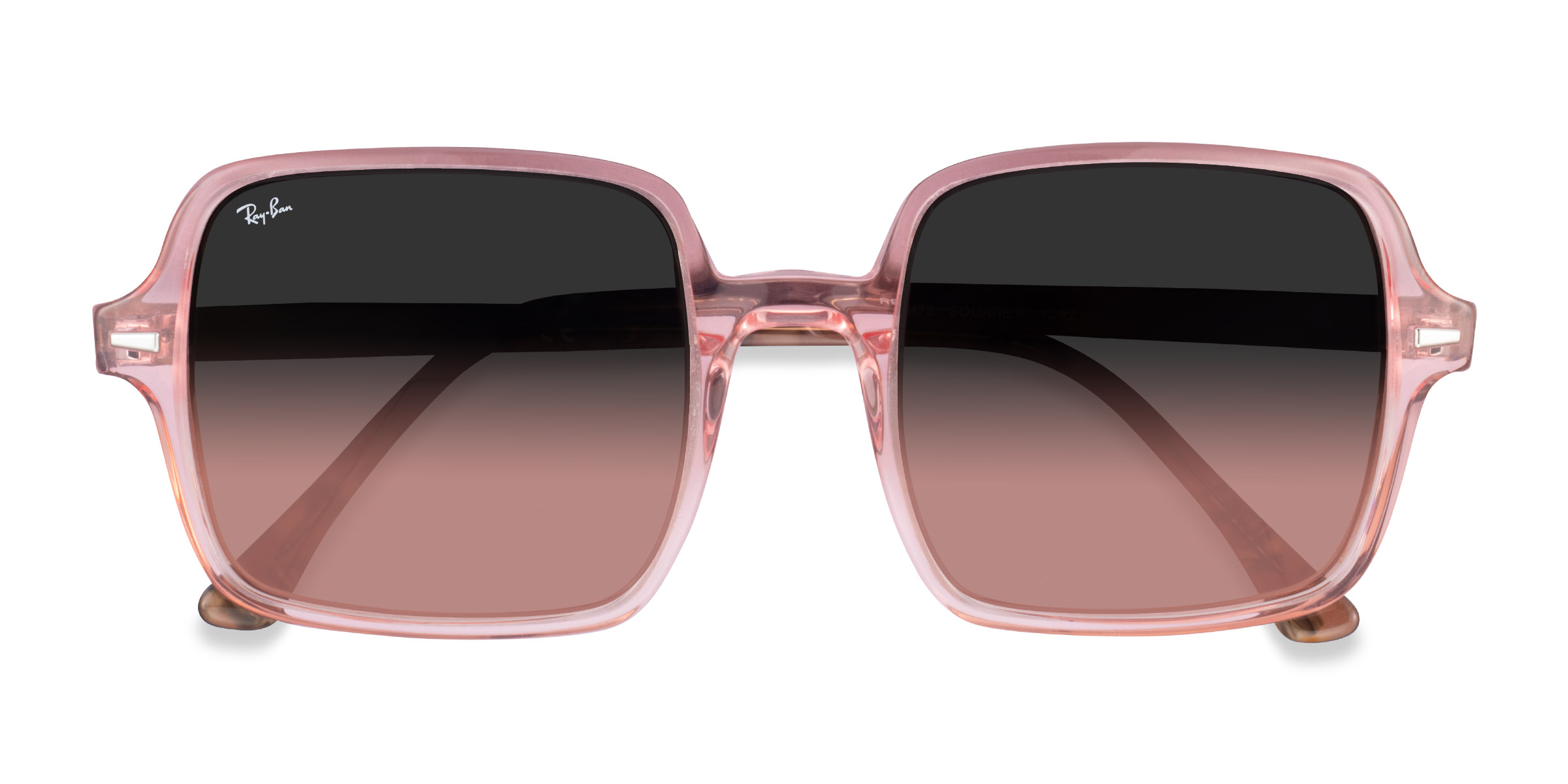 Transparent Pink Ray-Ban Square II -  Acétate Lunettes de soleil