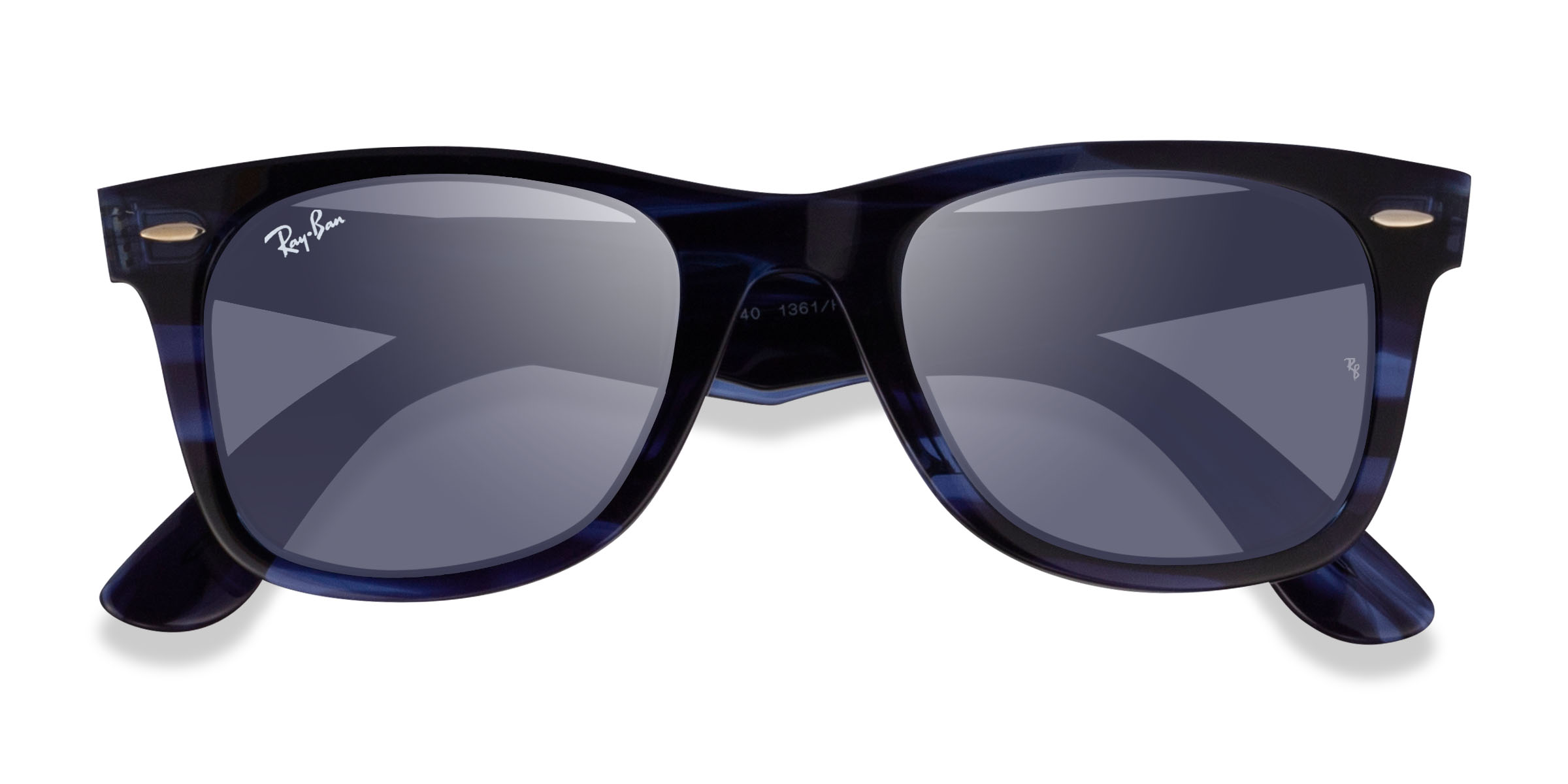 Polished Striped Blue Ray-Ban Wayfarer Change -  Acétate Lunettes de soleil