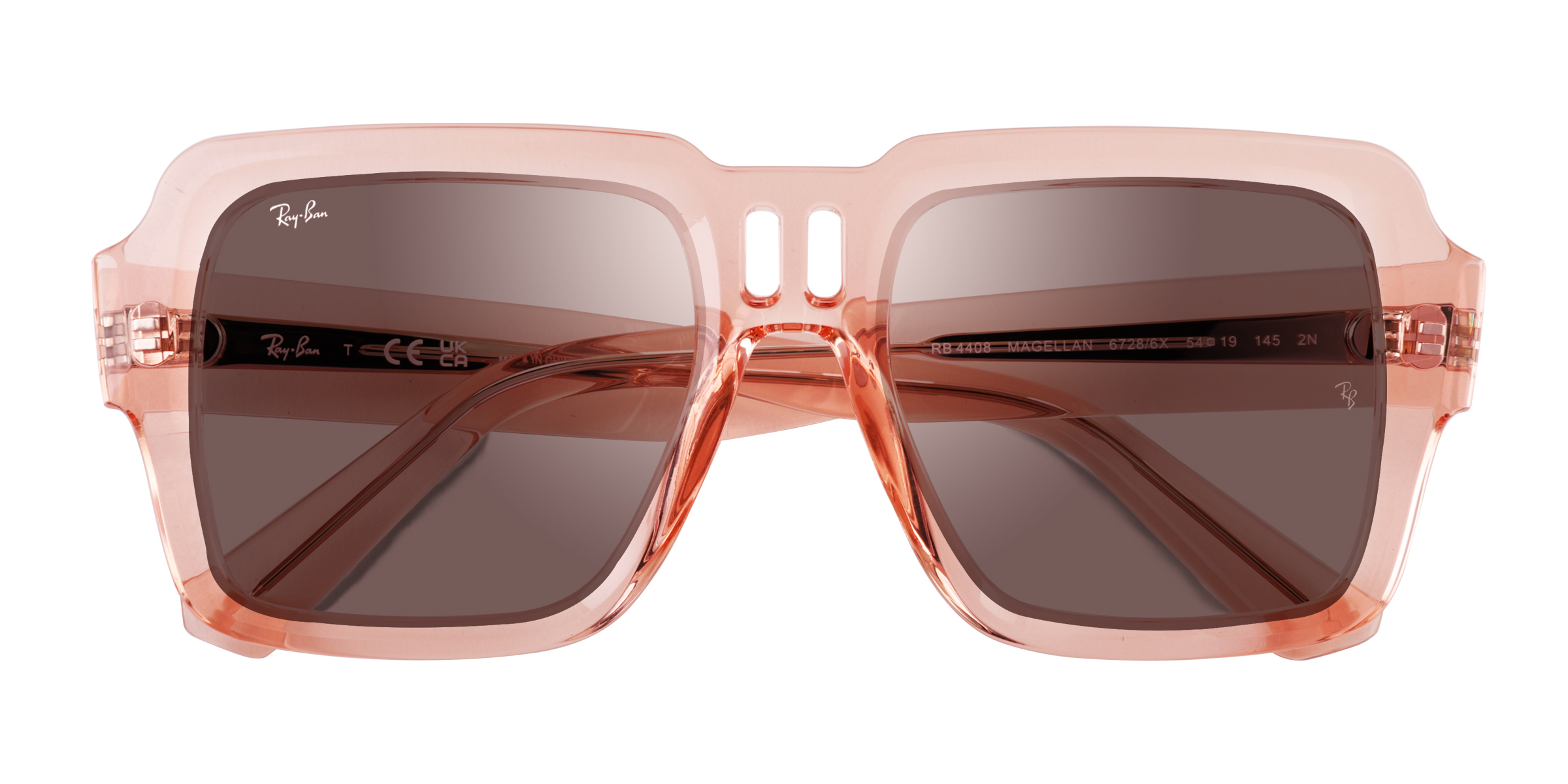 Transparent Pink Ray-Ban RB4408 Magellan -  Plastique Lunettes de soleil