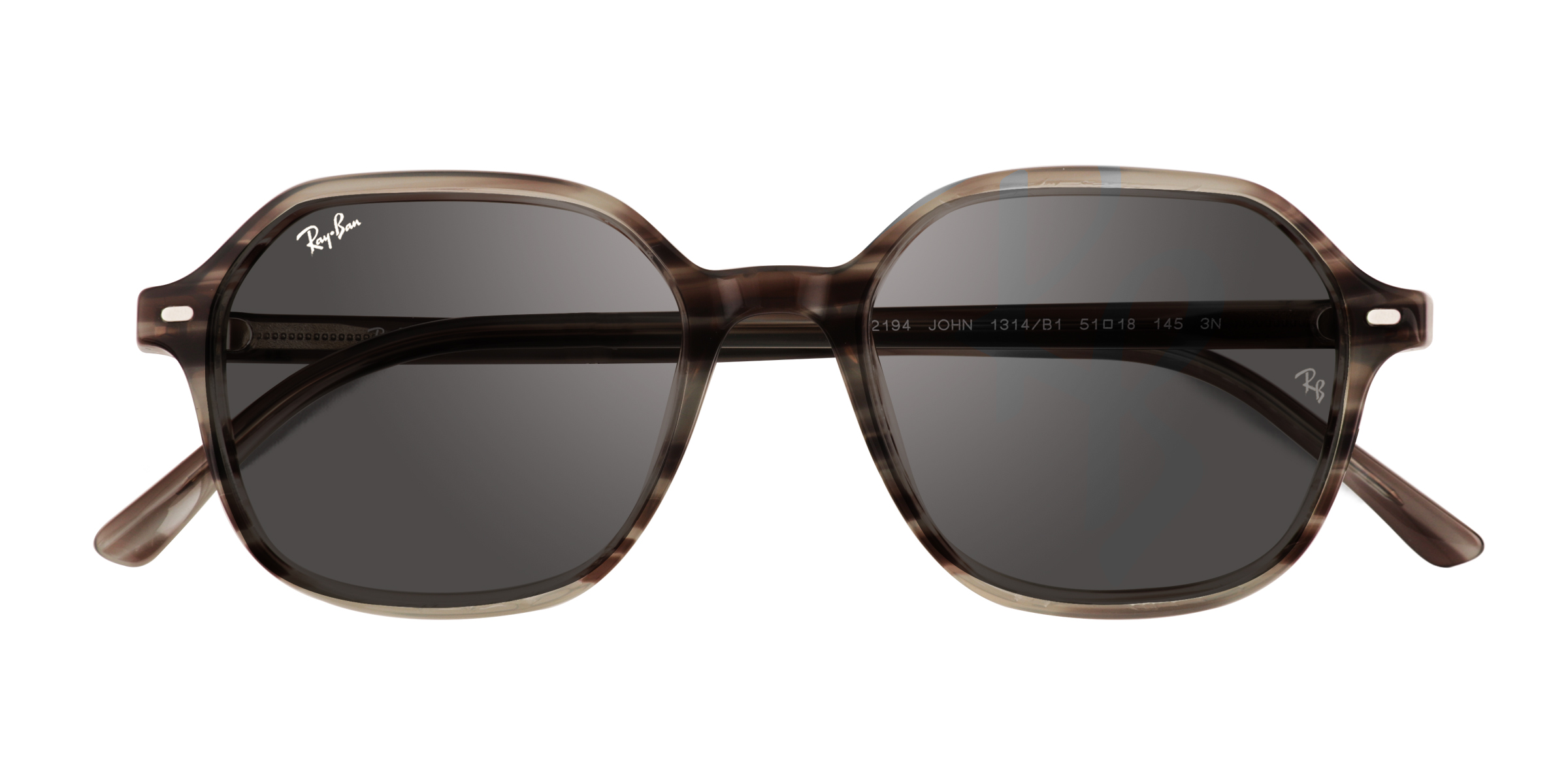 Striped Gray Ray-Ban RB2194 John -  Acétate Lunettes de soleil