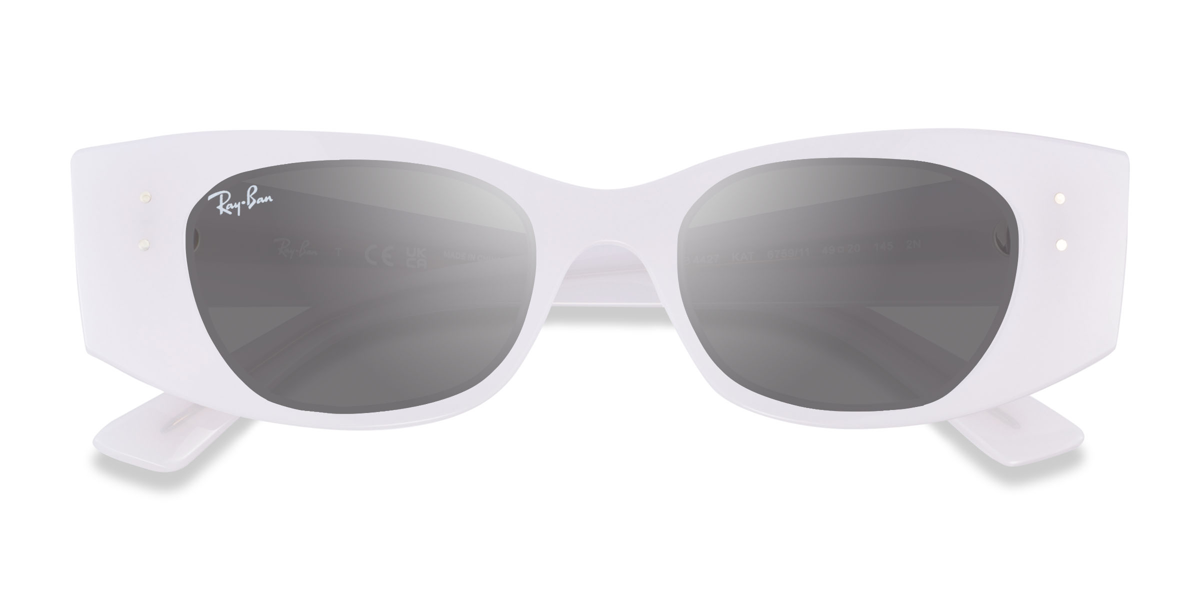 Shiny White Ray-Ban RB4427 Kat -  Eco-friendly Lunettes de soleil
