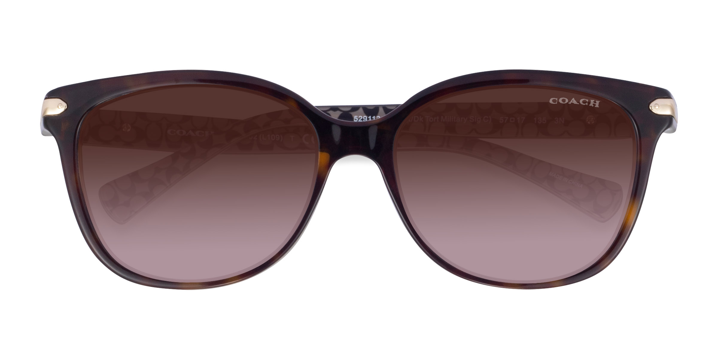 Écaille Noire Coach HC8132 L109 - Acétate Lunettes de soleil