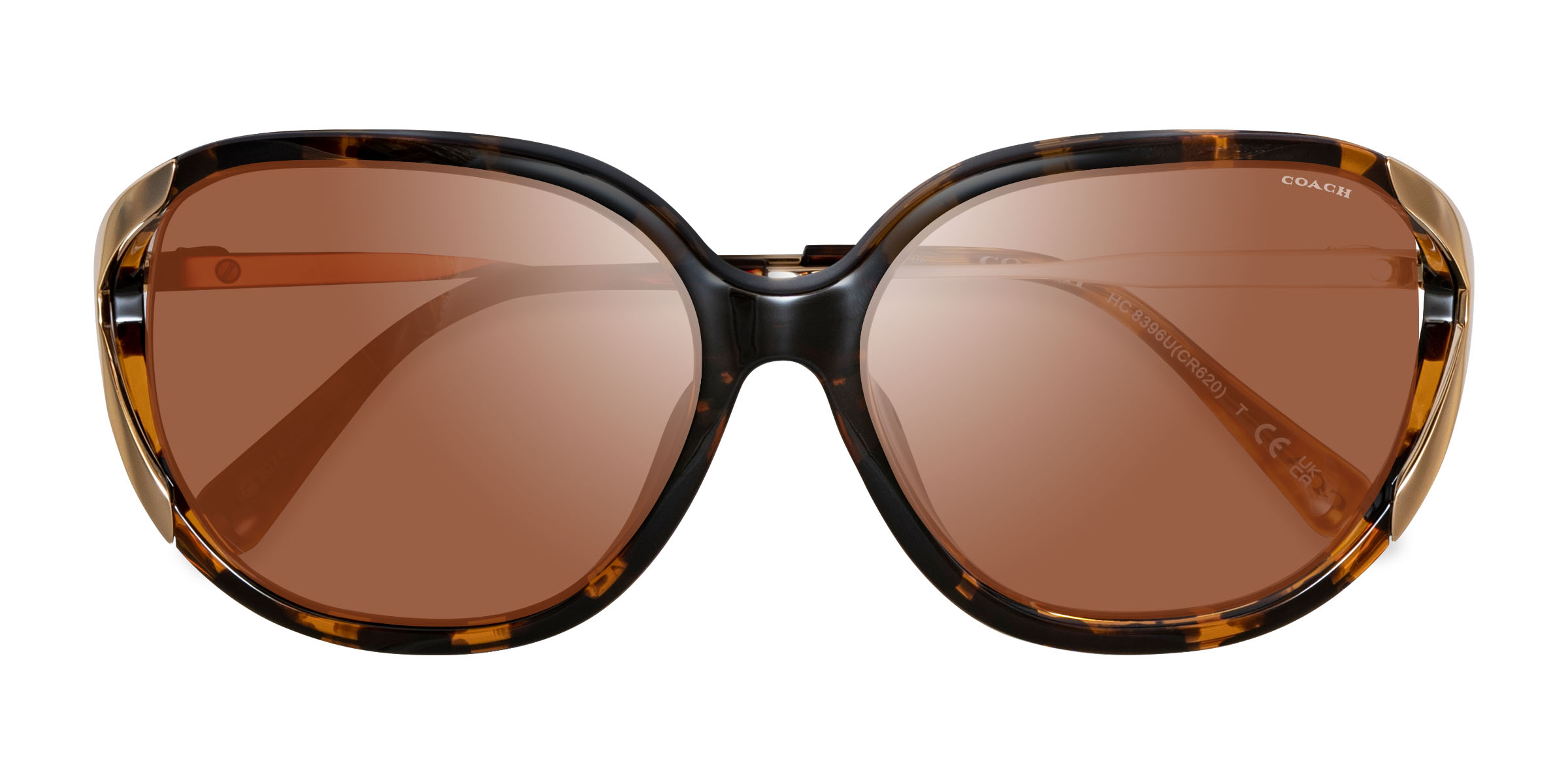 Tortoise Gold Coach HC8396U CR620 -  Plastique Lunettes de soleil