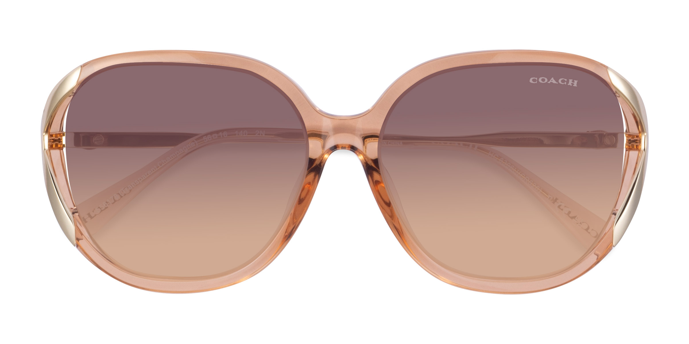 Clear Champagne Coach HC8396U CR620 -  Plastique Lunettes de soleil