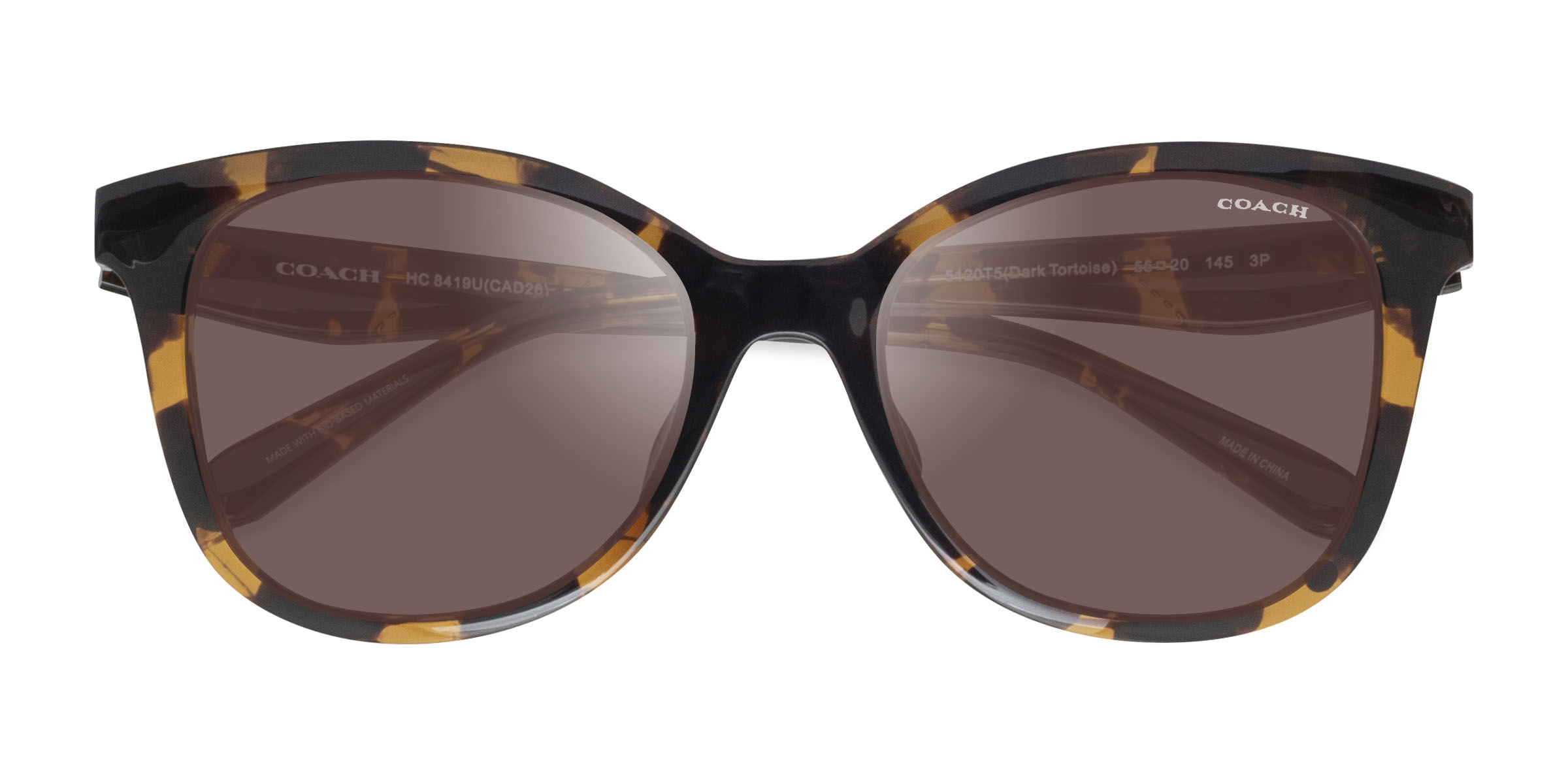 Écaille Noire Coach HC8419U CAD26 -  Eco-friendly Lunettes de soleil