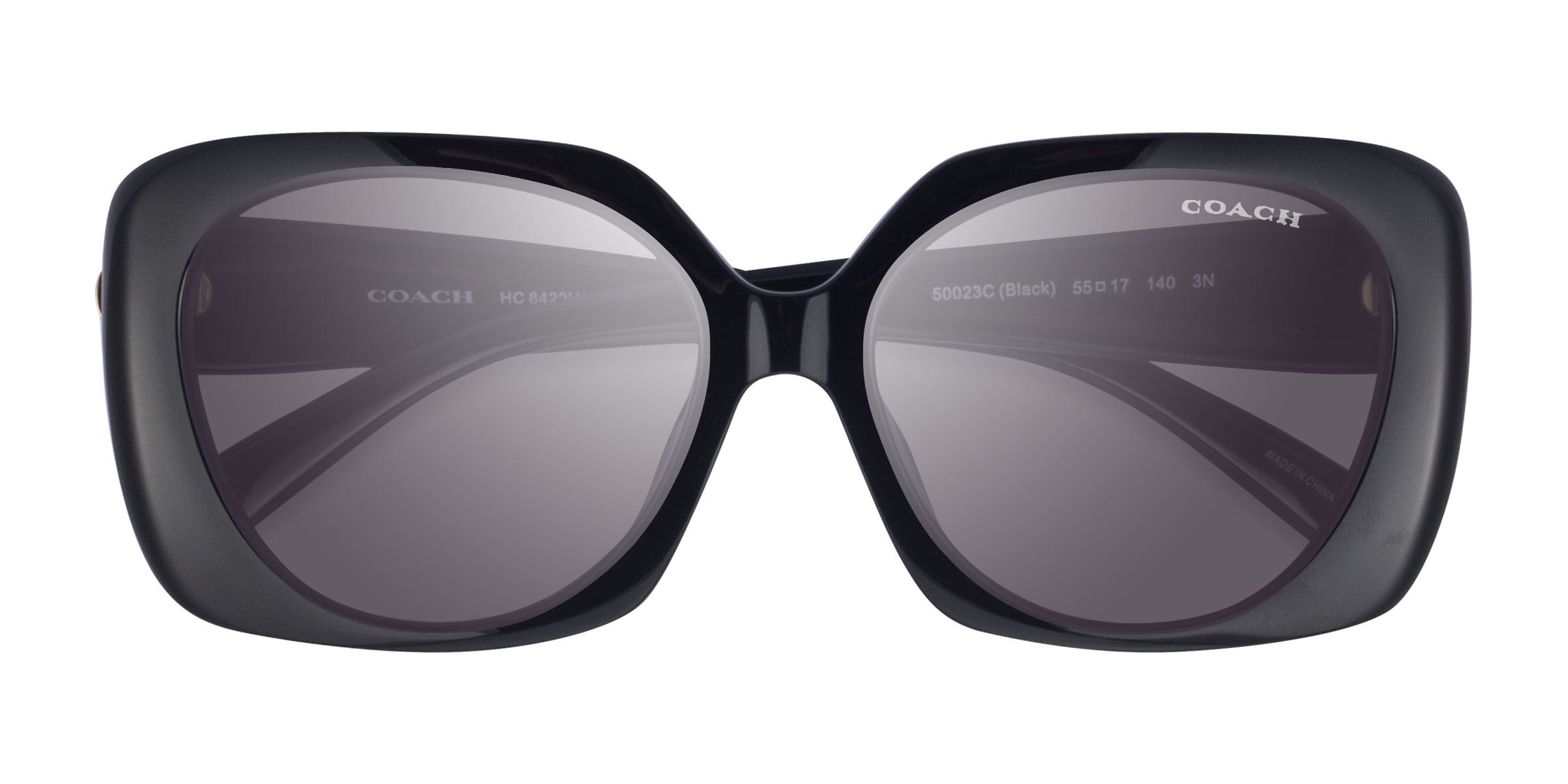 Noir Coach HC8422U CAD33 - Plastique Lunettes de soleil