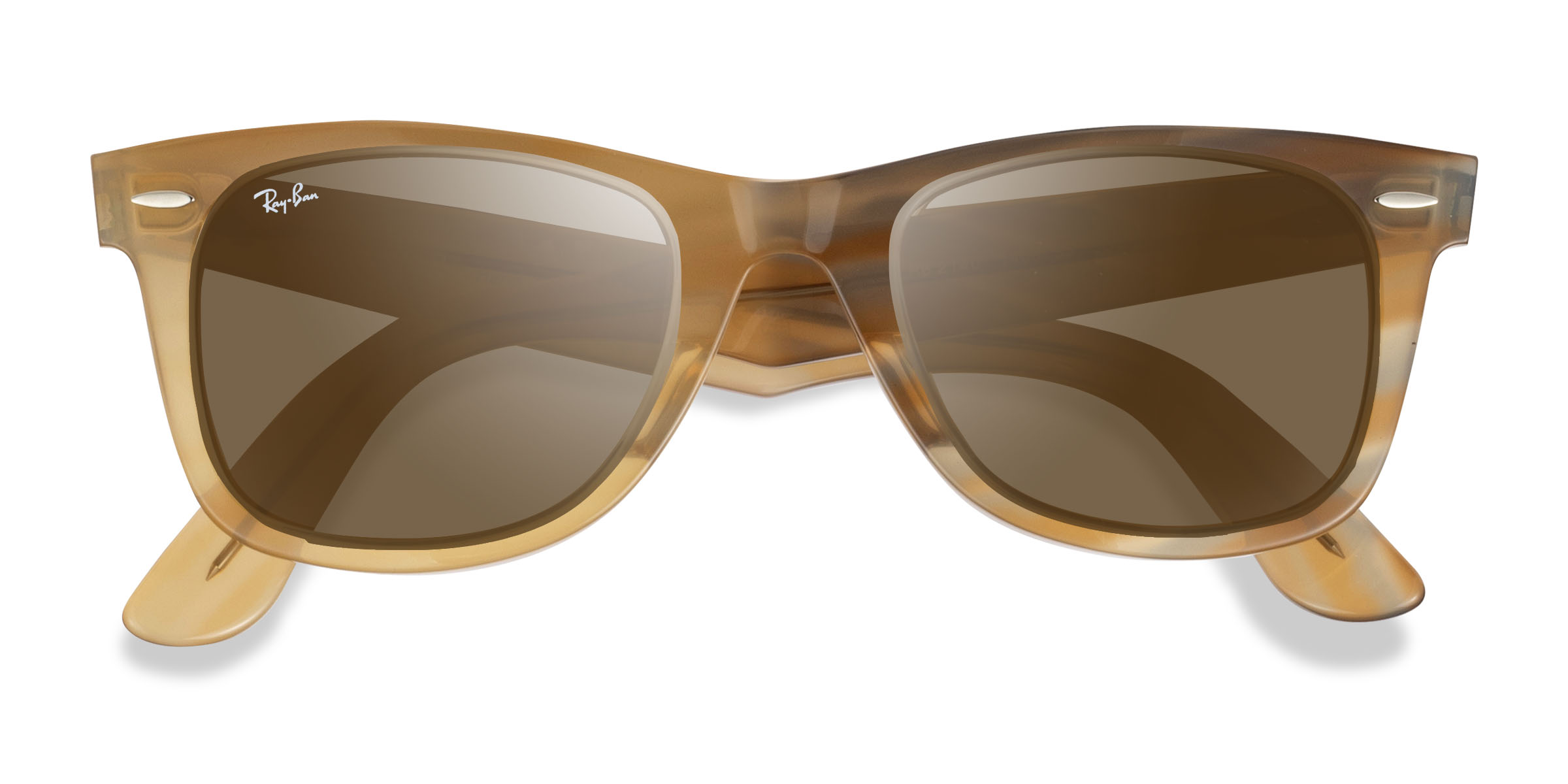 Photo Striped Brown Ray-Ban Wayfarer Change -  Acétate Lunettes de soleil