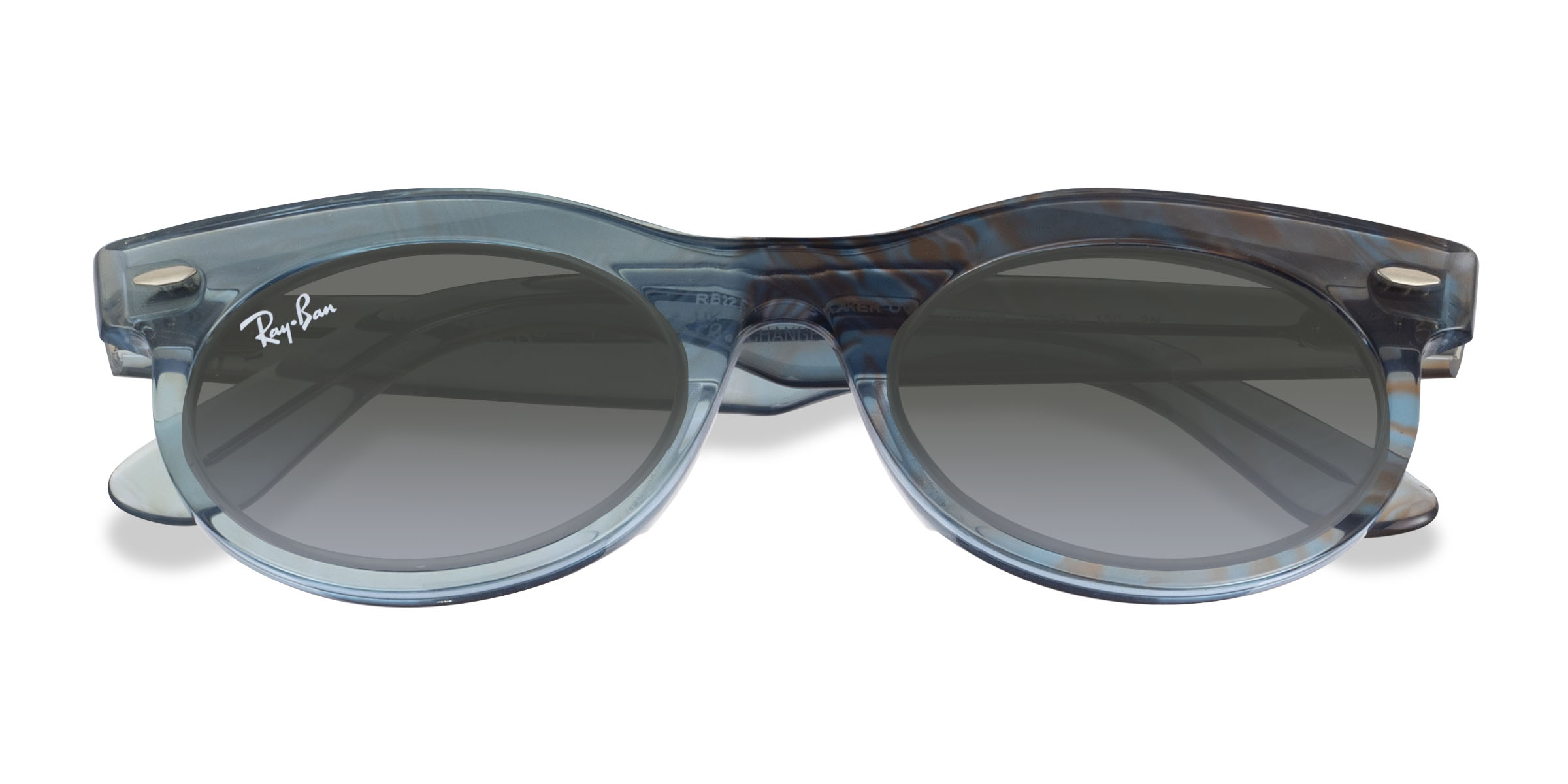 Photo Waves Azure Ray-Ban RB2242F Wayfarer Oval Change -  Acétate Lunettes de soleil