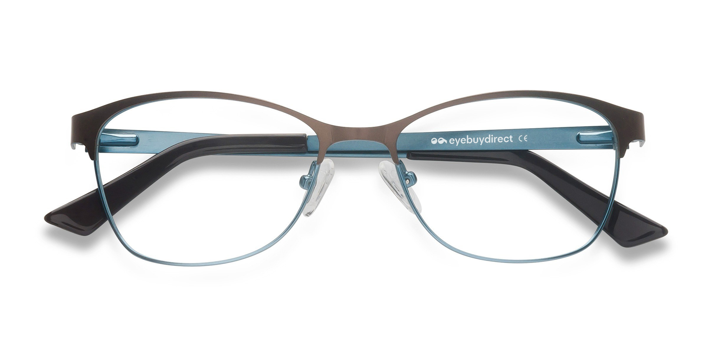 Brown Blue Sabrina -  Metal Eyeglasses