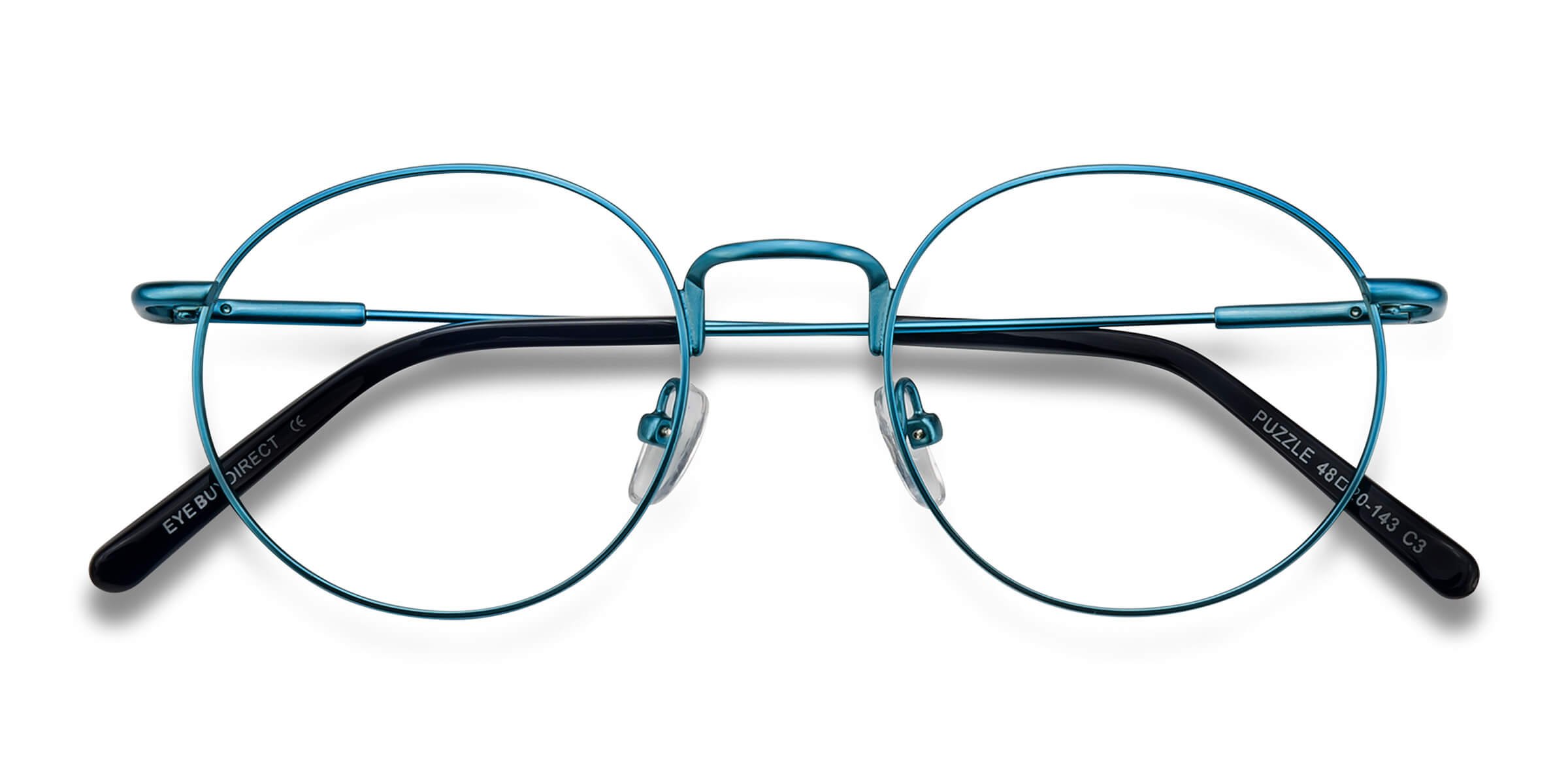 Blue Puzzle -  Metal Eyeglasses