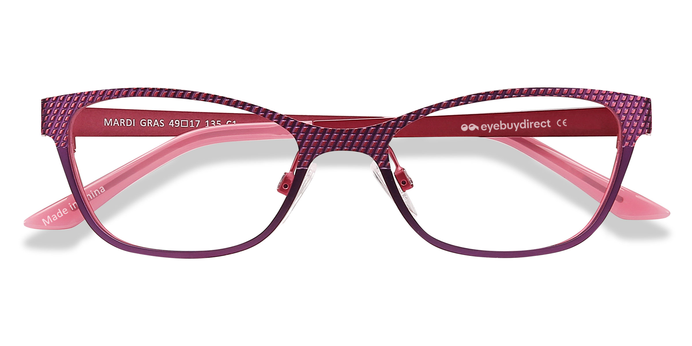 Pink Mardi Gras -  Metal Eyeglasses