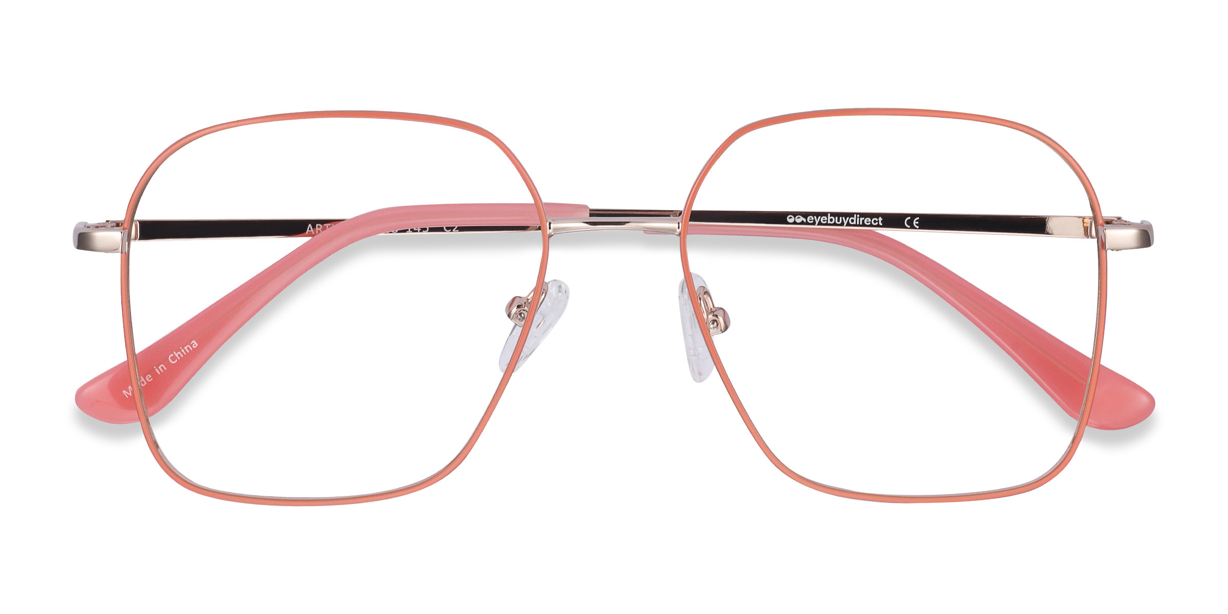 Coral & Gold Arty -  Metal Eyeglasses