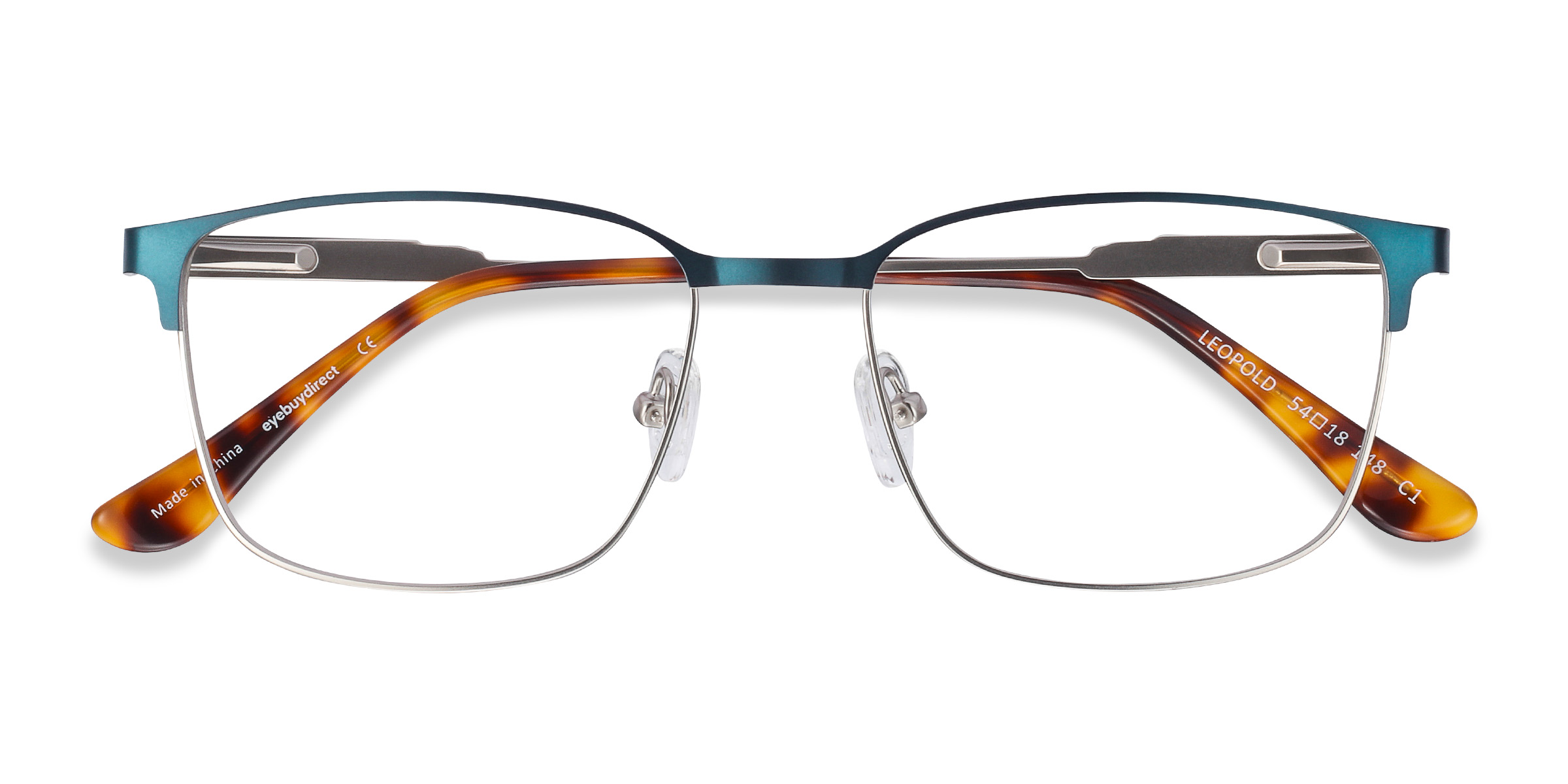 Navy Leopold -  Metal Eyeglasses