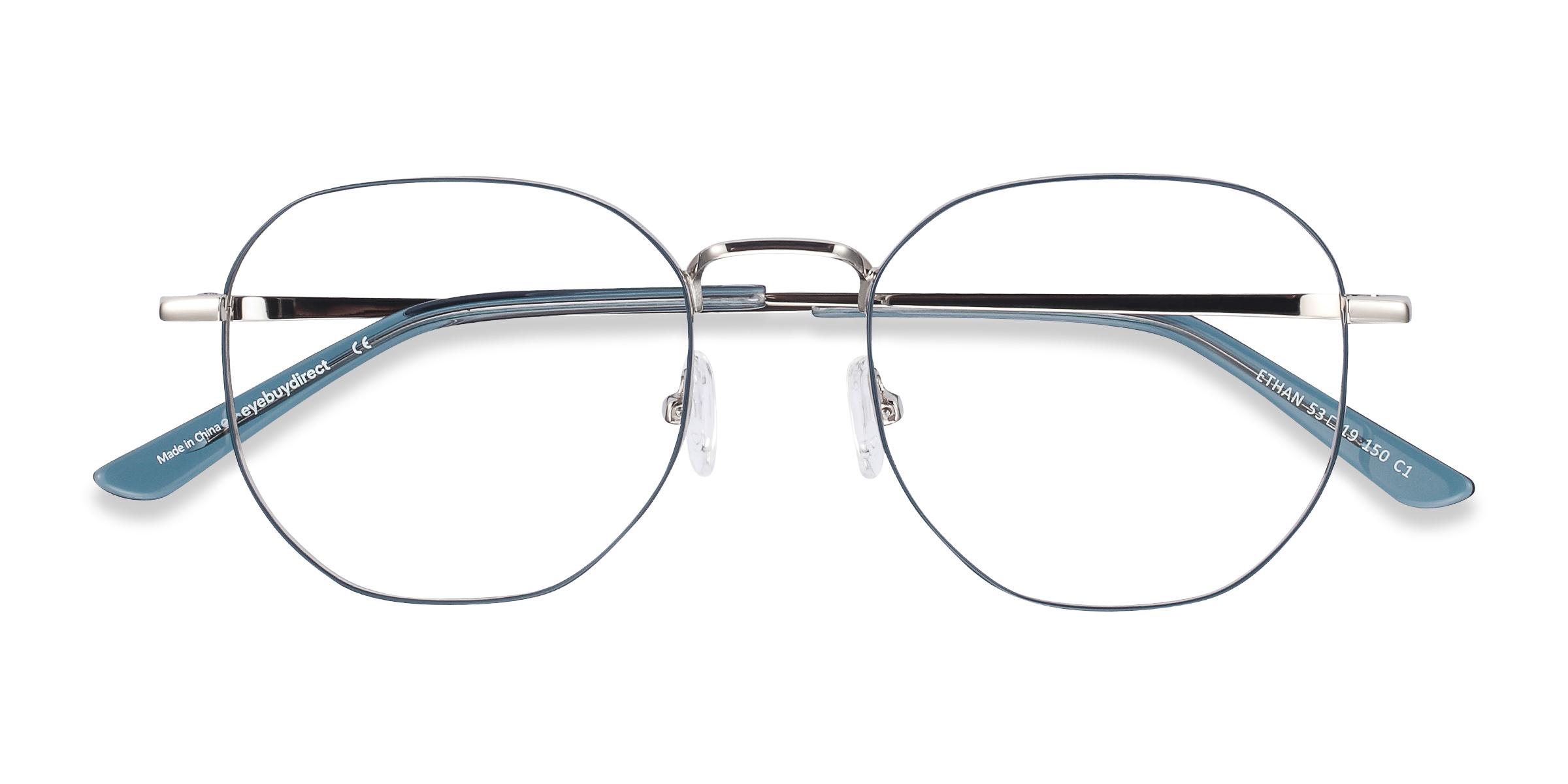 Navy & Silver Ethan -  Metal Eyeglasses
