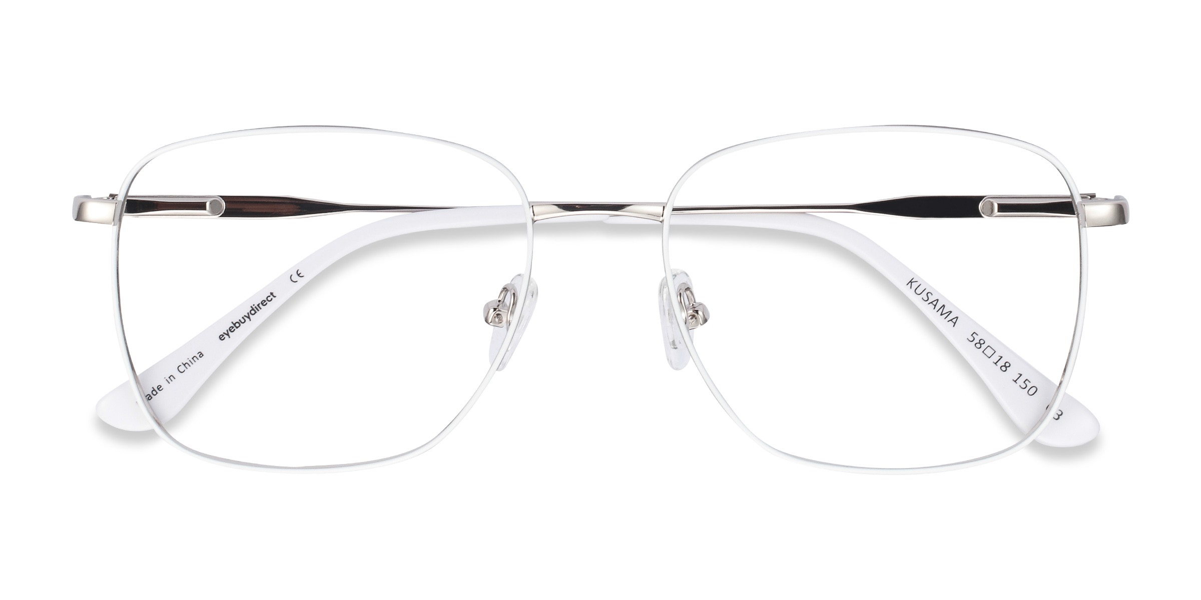 White & Silver Kusama -  Metal Eyeglasses