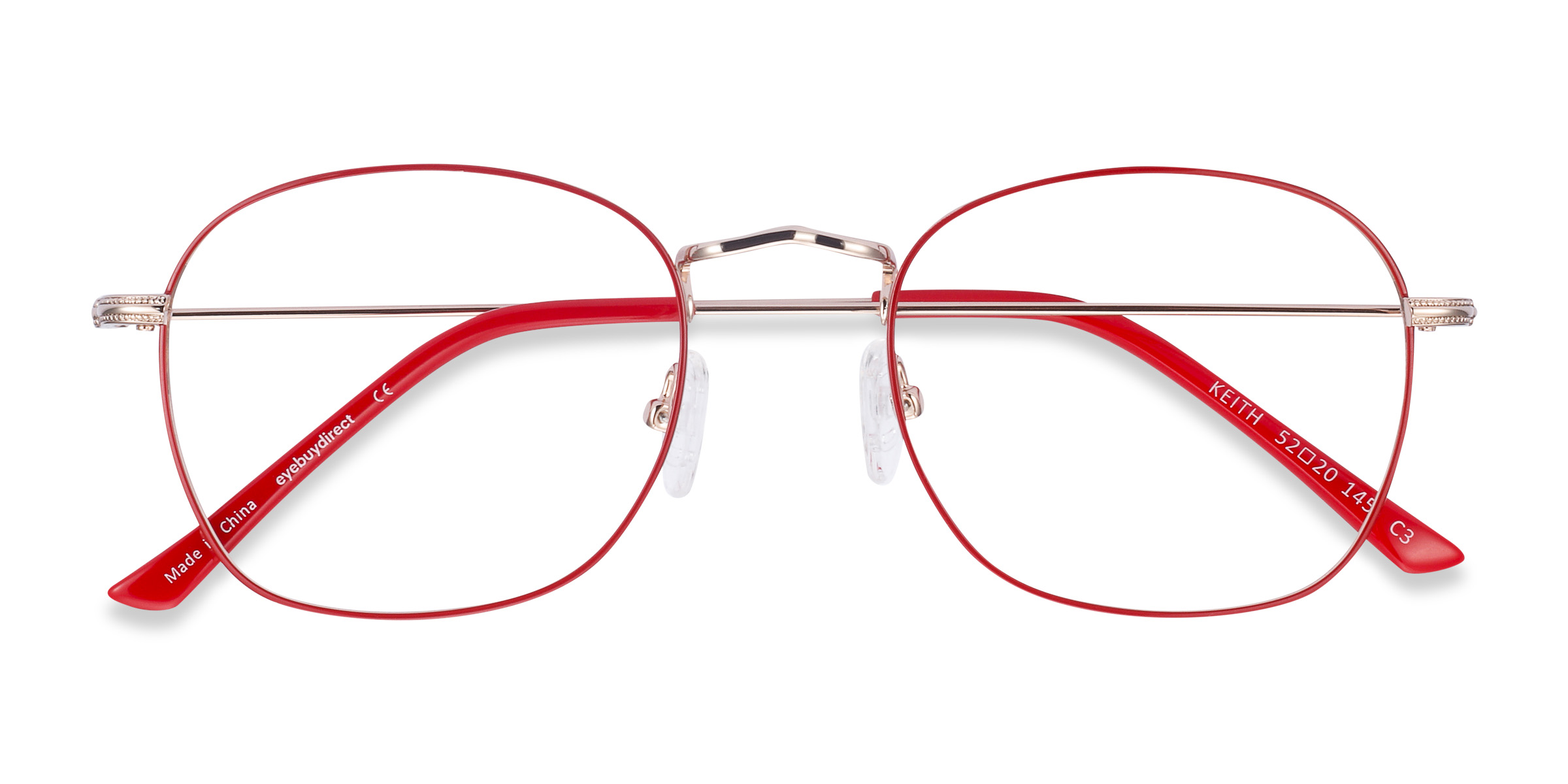 Red & Gold Keith -  Metal Eyeglasses
