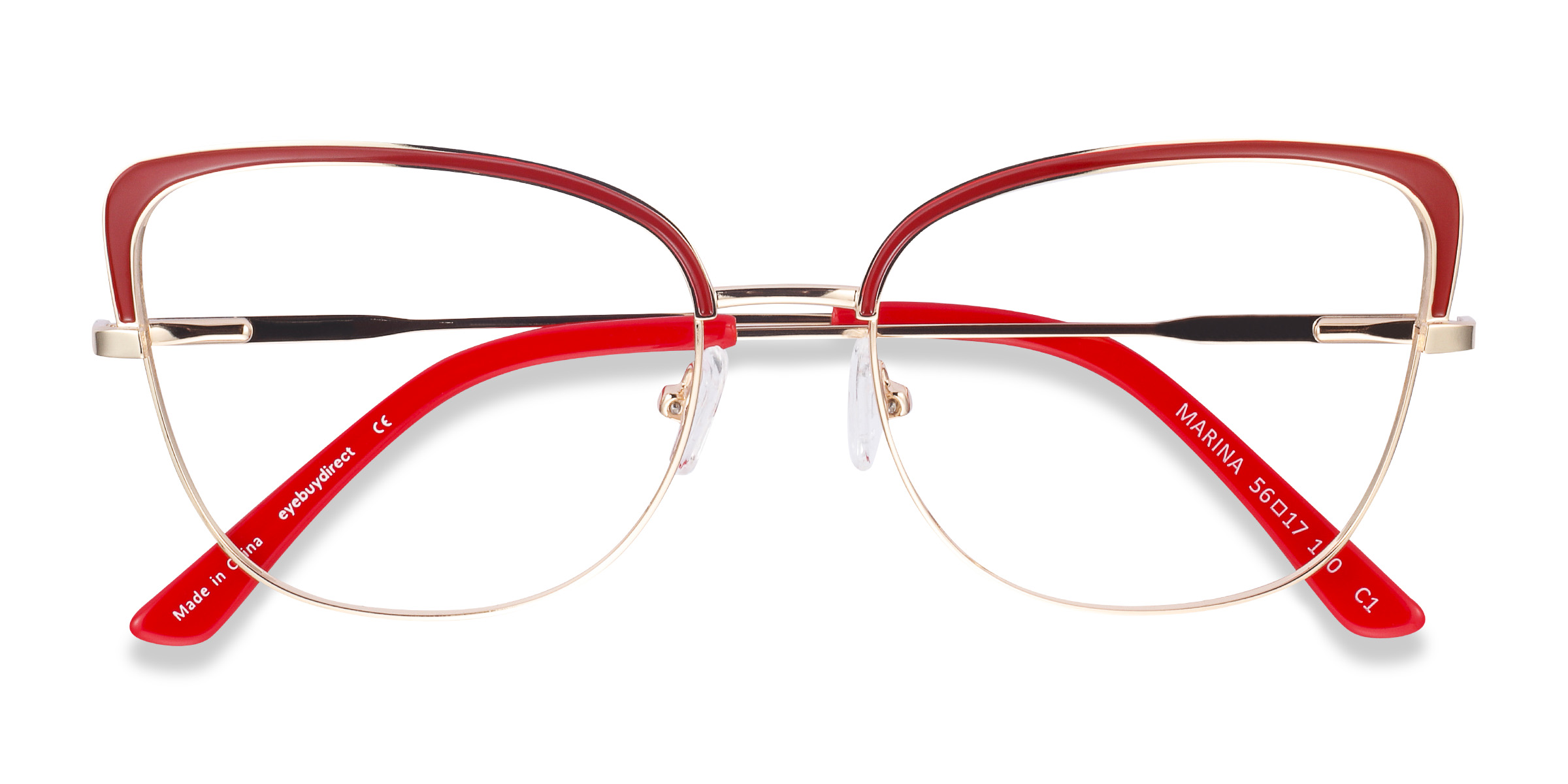 Red & Gold Marina -  Metal Eyeglasses