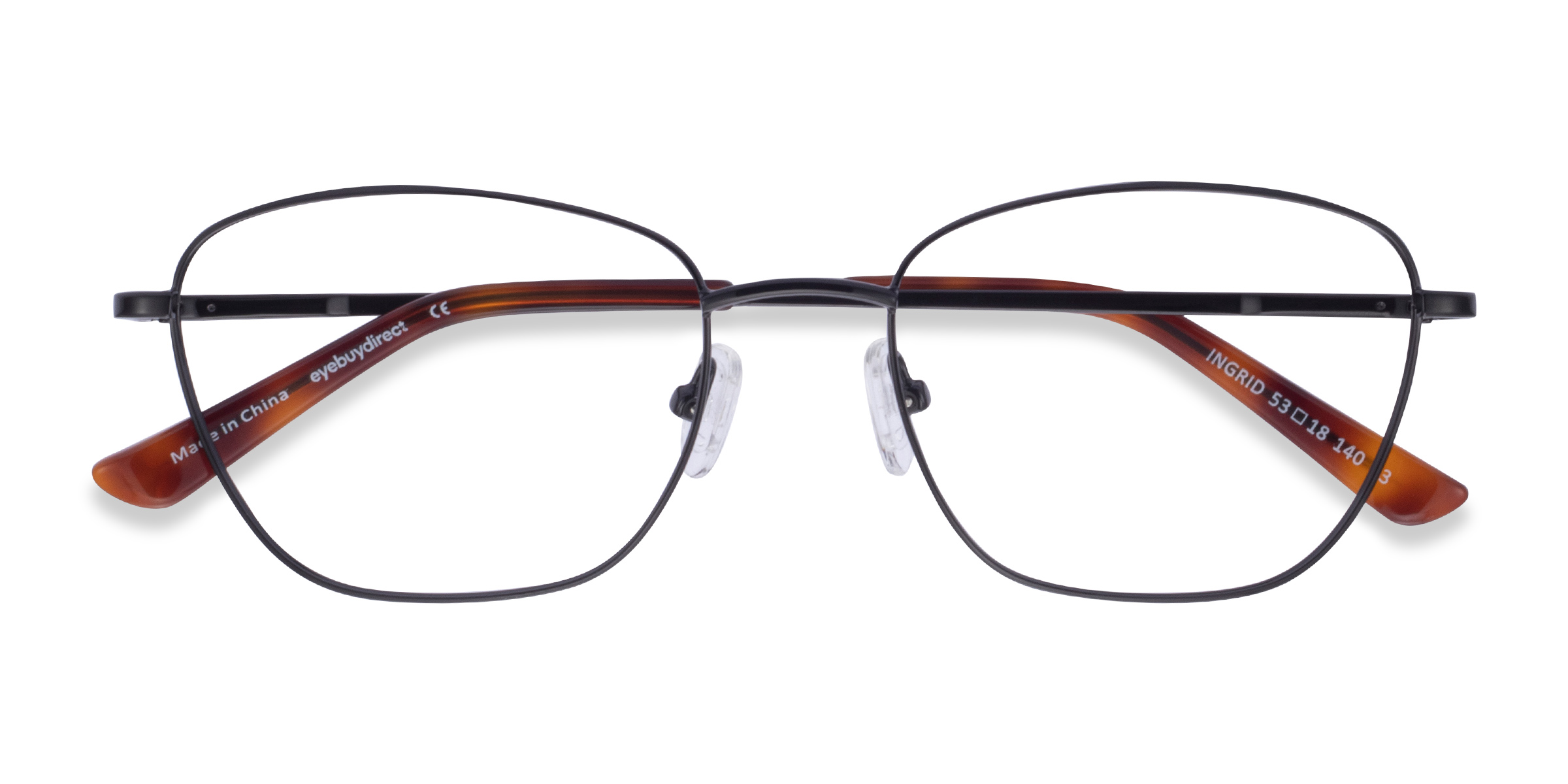 Shiny Black Ingrid -  Metal Eyeglasses