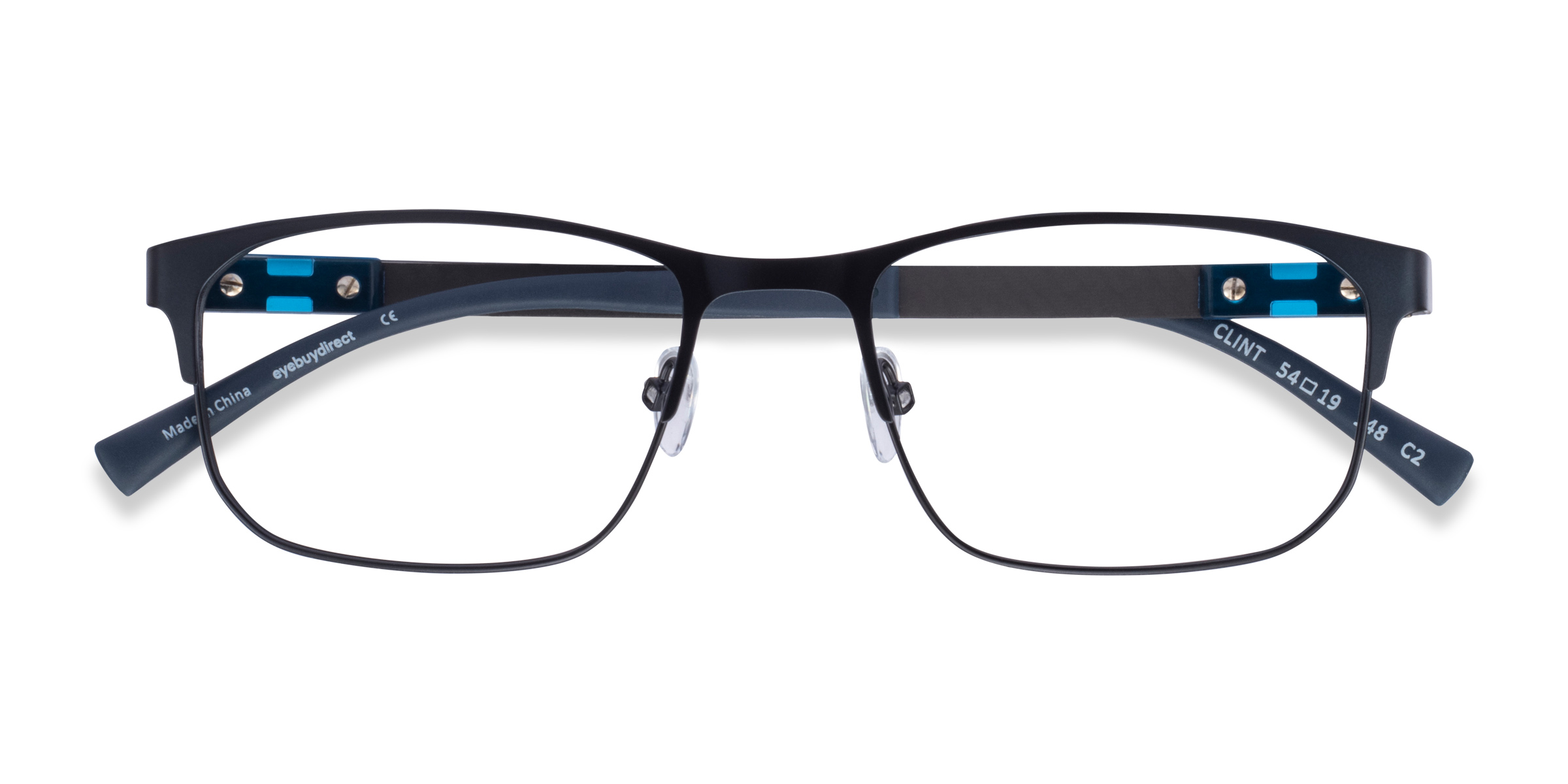 Petrol Blue Clint -  Metal Eyeglasses