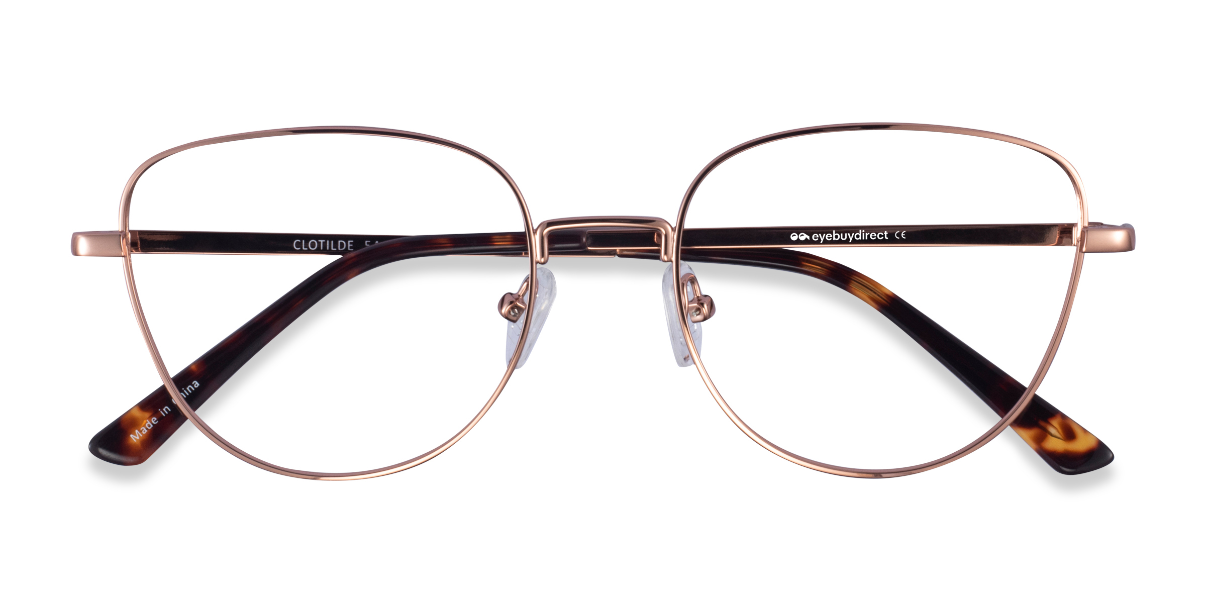 Shiny Rose Gold Clotilde -  Metal Eyeglasses