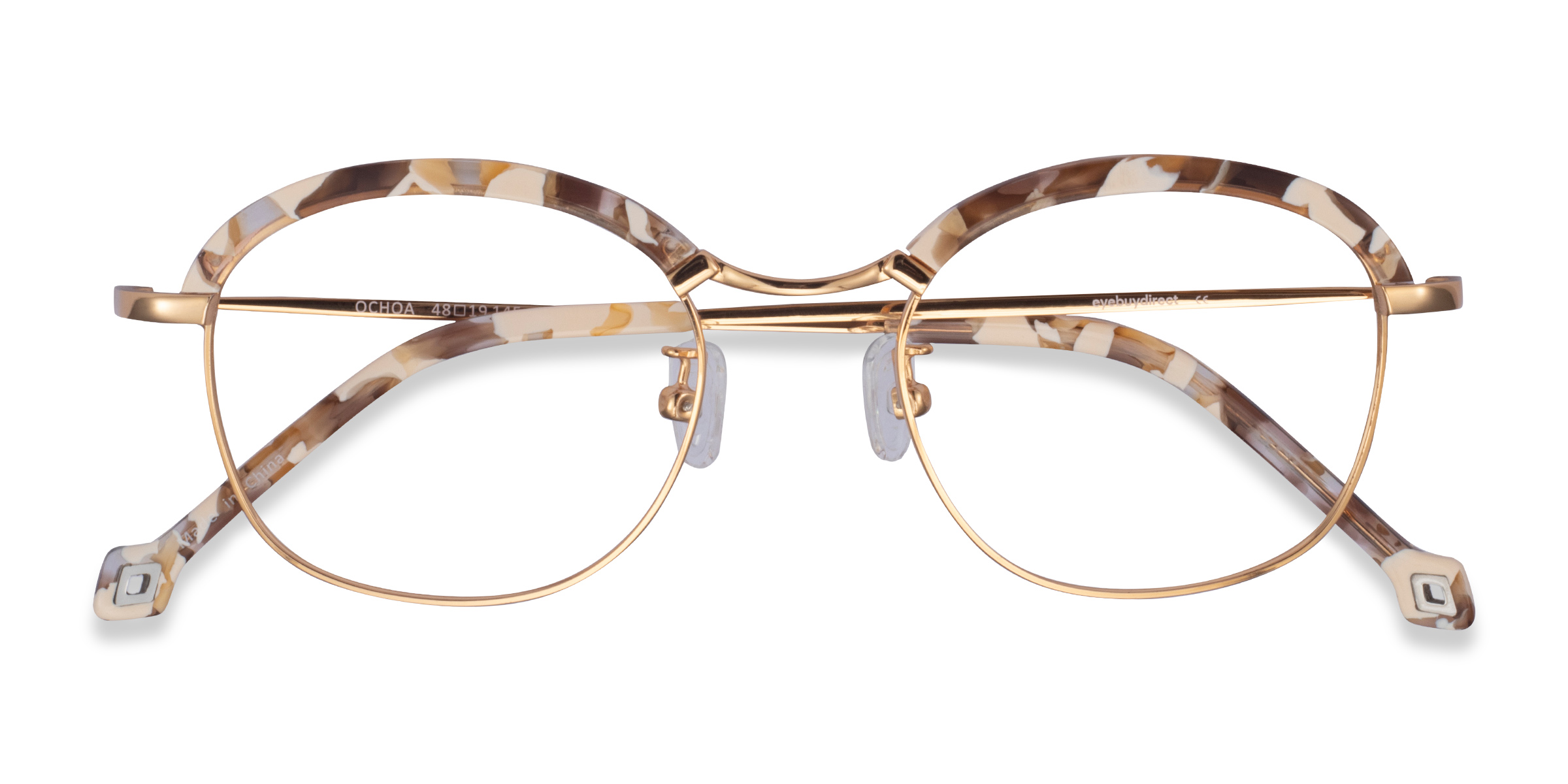 Brown Floral  Gold Ochoa -  Acetate-metal Eyeglasses