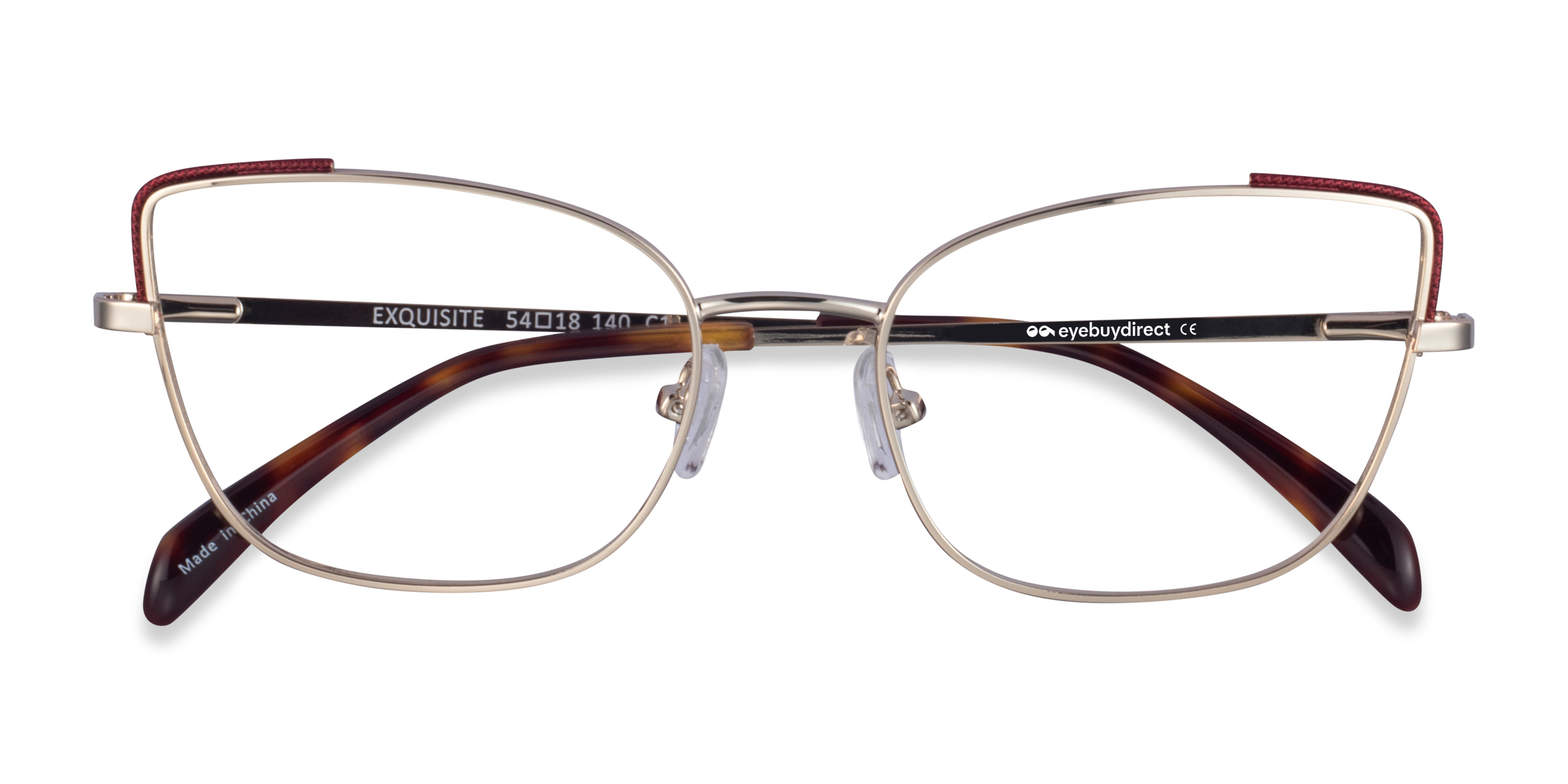 Light Gold Burgundy Exquisite -  Métal Lunettes de vue